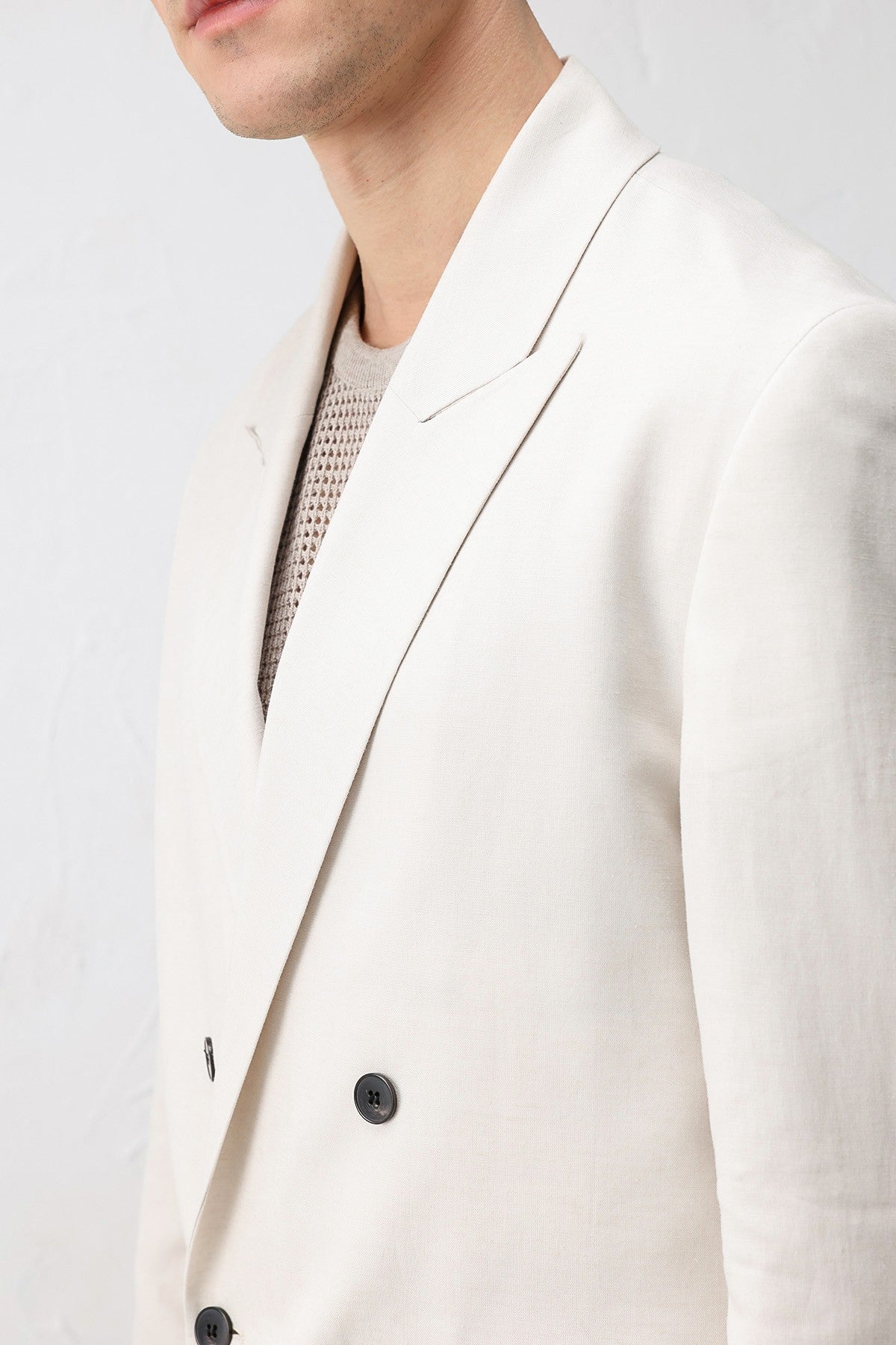 Relax Fit Keten Karışımlı Erkek Blazer Ceket