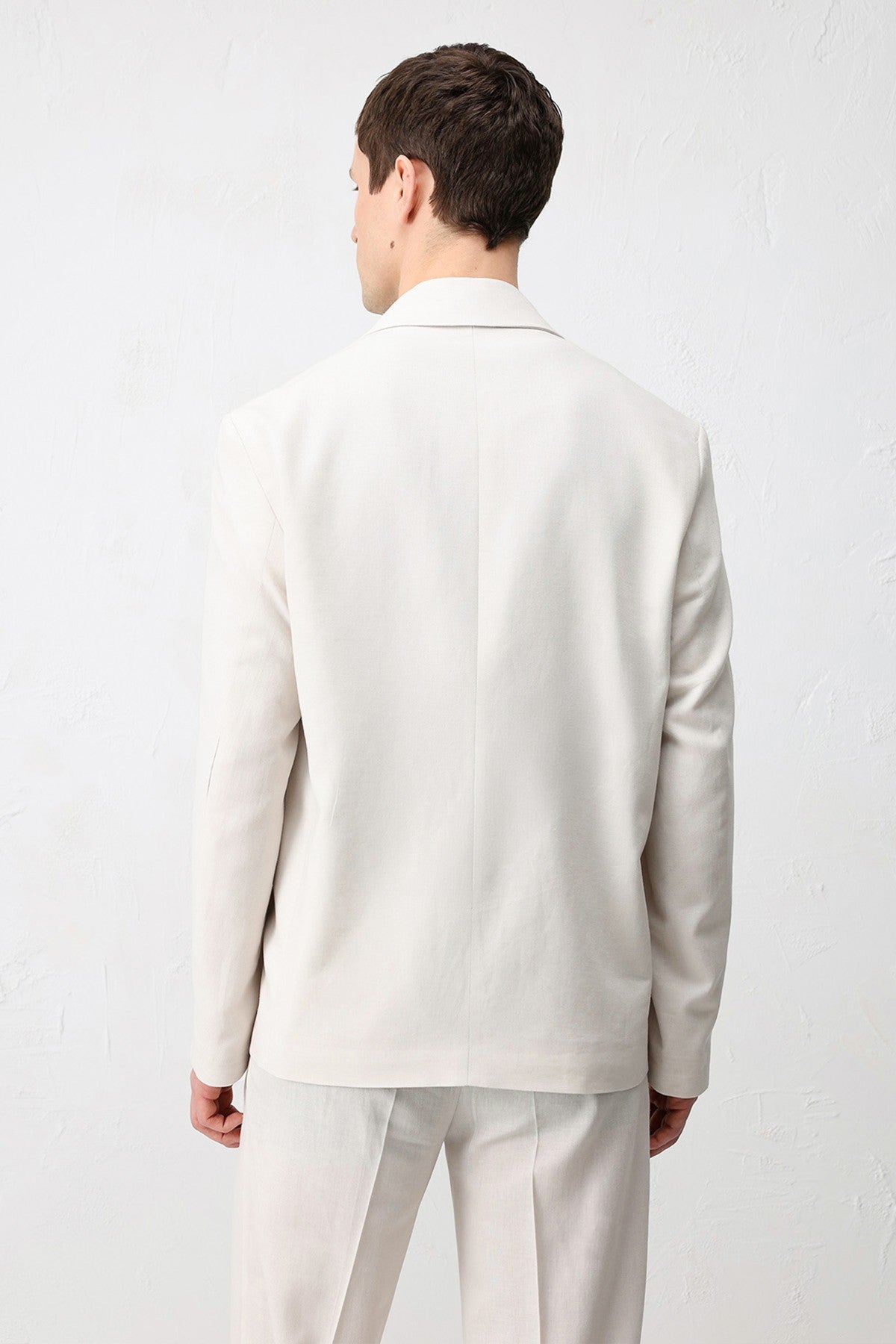 Relax Fit Keten Karışımlı Erkek Blazer Ceket