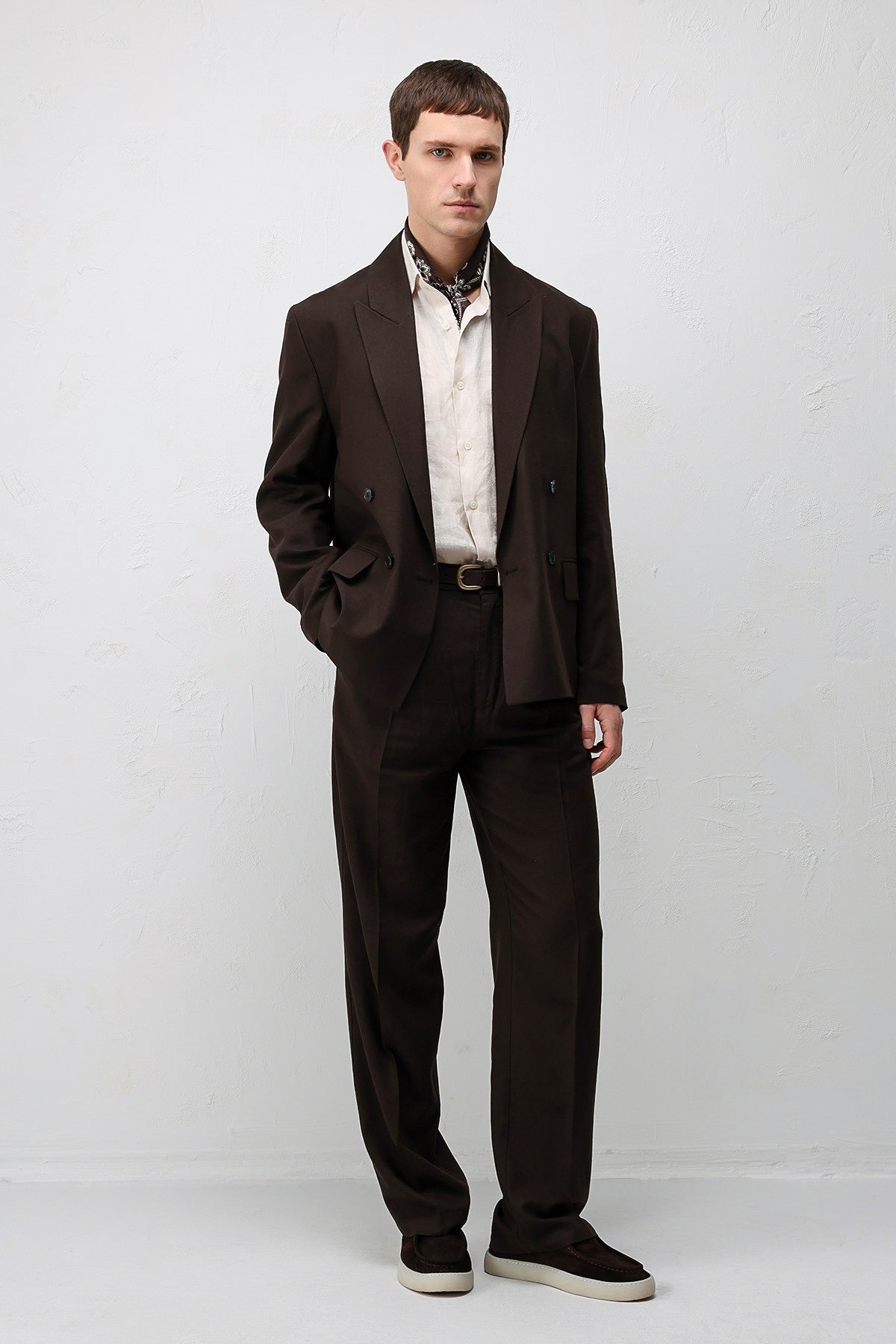 Relax Fit Keten Karışımlı Erkek Blazer Ceket