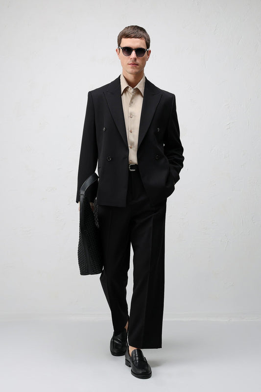 Relax Fit Kruvaze Erkek Blazer Ceket