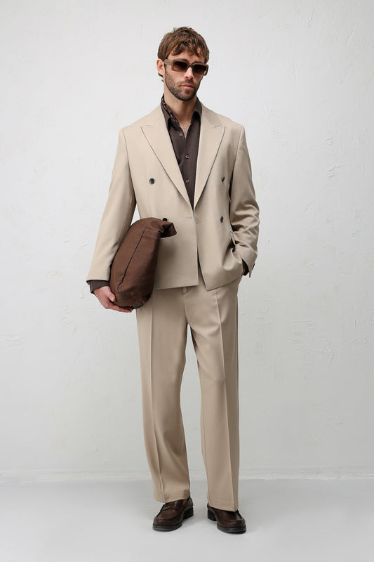 Relax Fit Kruvaze Erkek Blazer Ceket