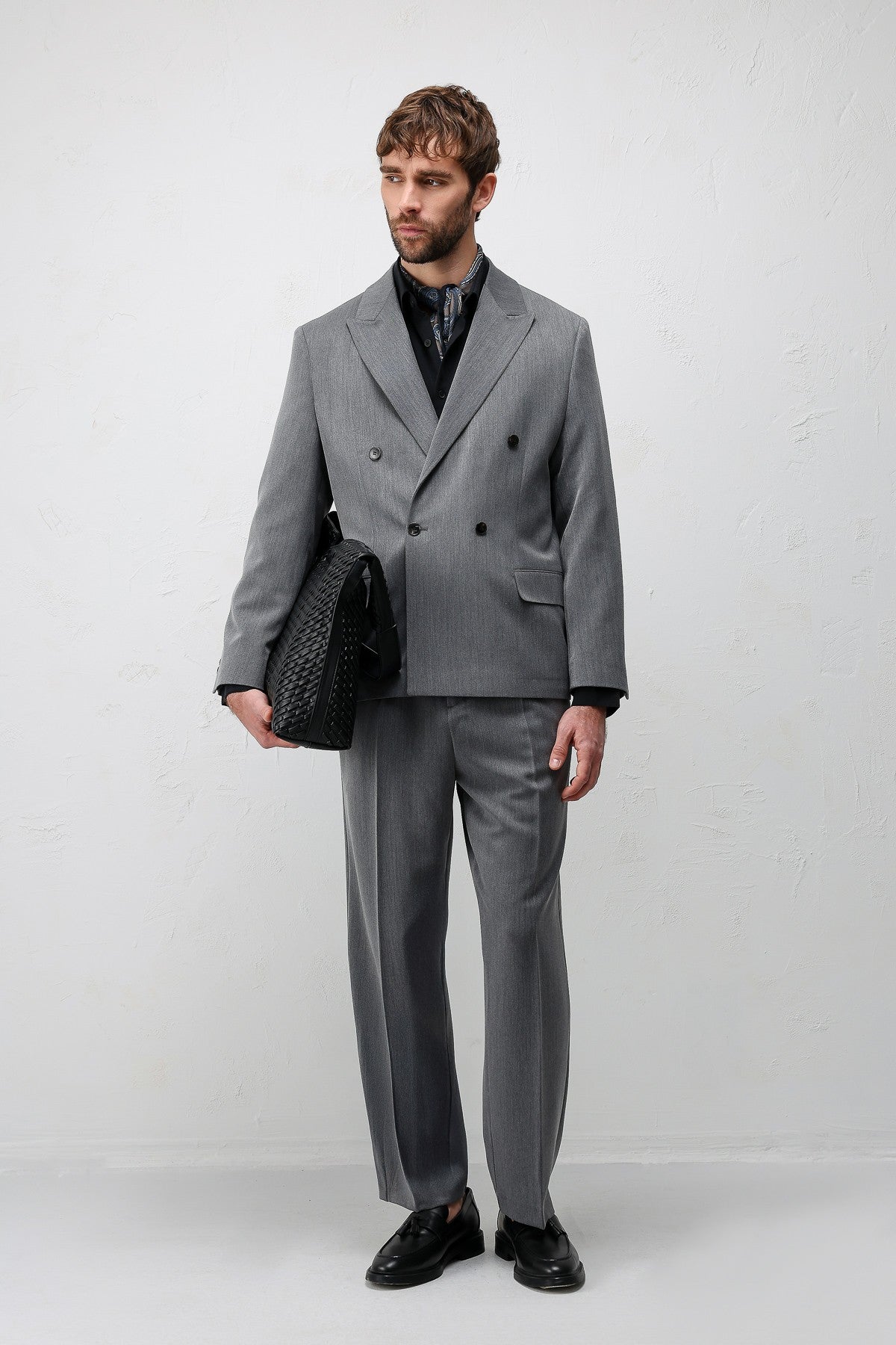 Relax Fit Kruvaze Erkek Blazer Ceket