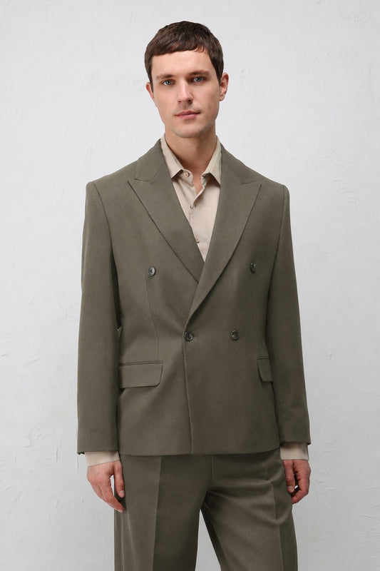 Relax Fit Kruvaze Erkek Blazer Ceket