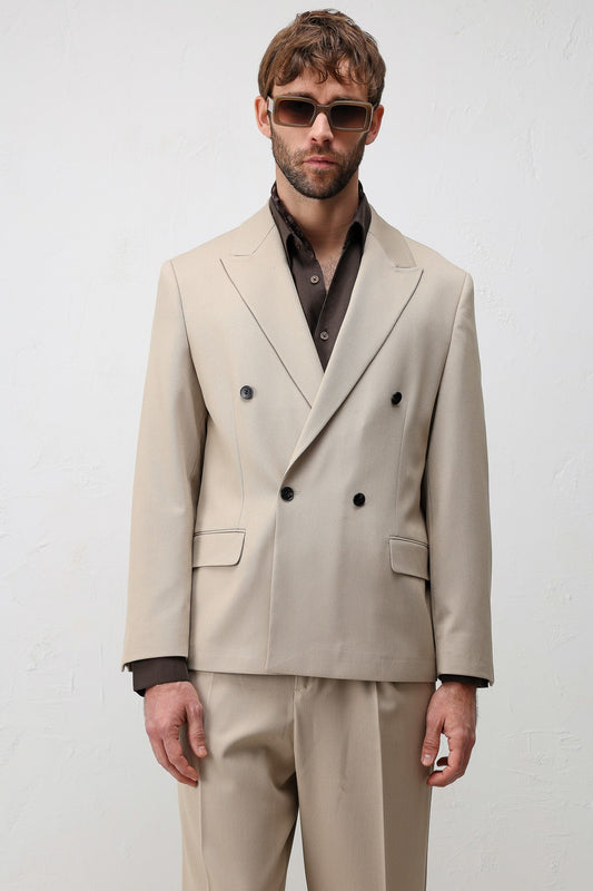 Relax Fit Kruvaze Erkek Blazer Ceket