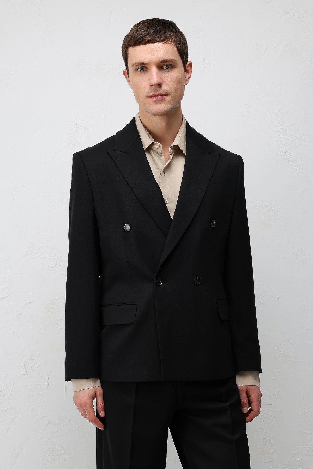 Relax Fit Kruvaze Erkek Blazer Ceket