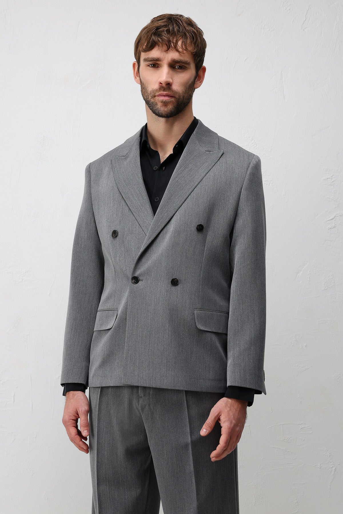 Relax Fit Kruvaze Erkek Blazer Ceket