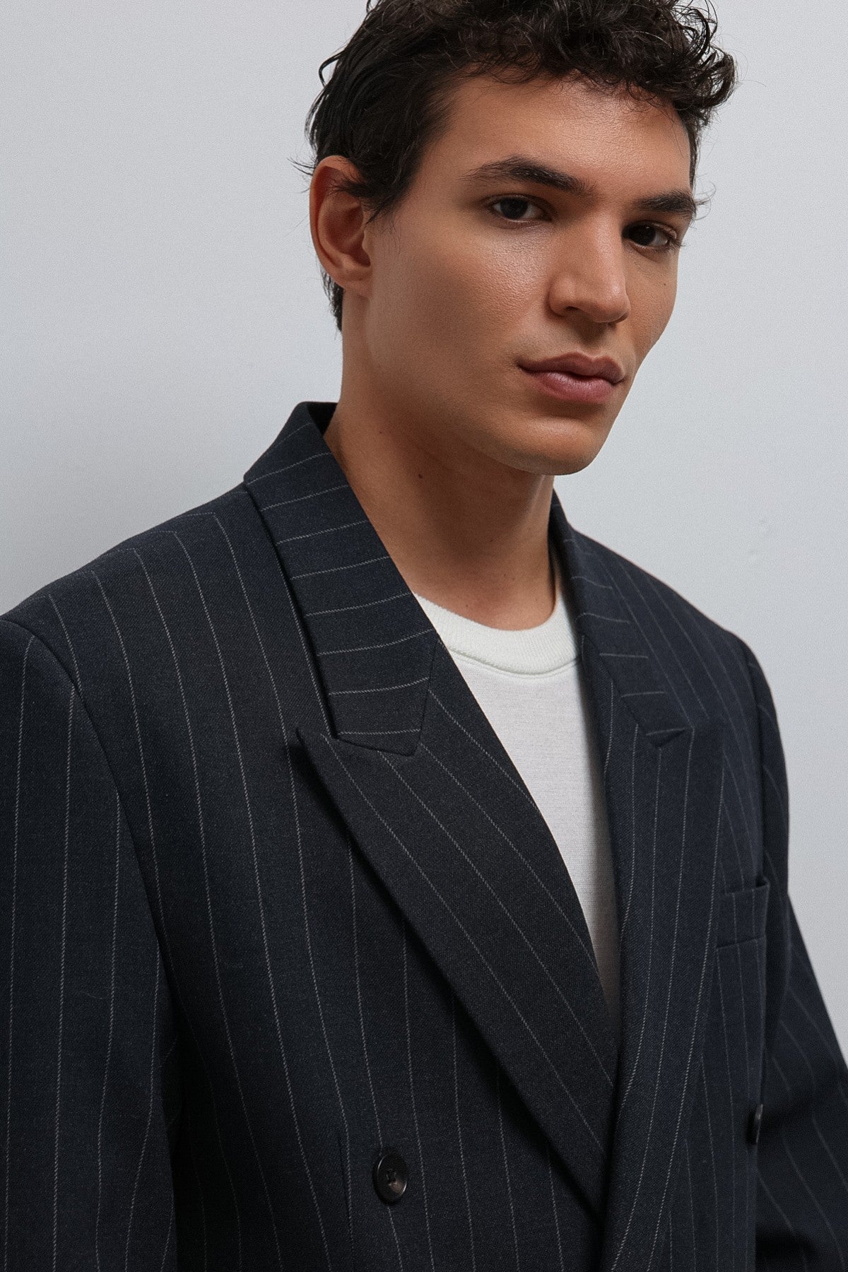 Antioch Çizgili Kruvaze Erkek Blazer Ceket