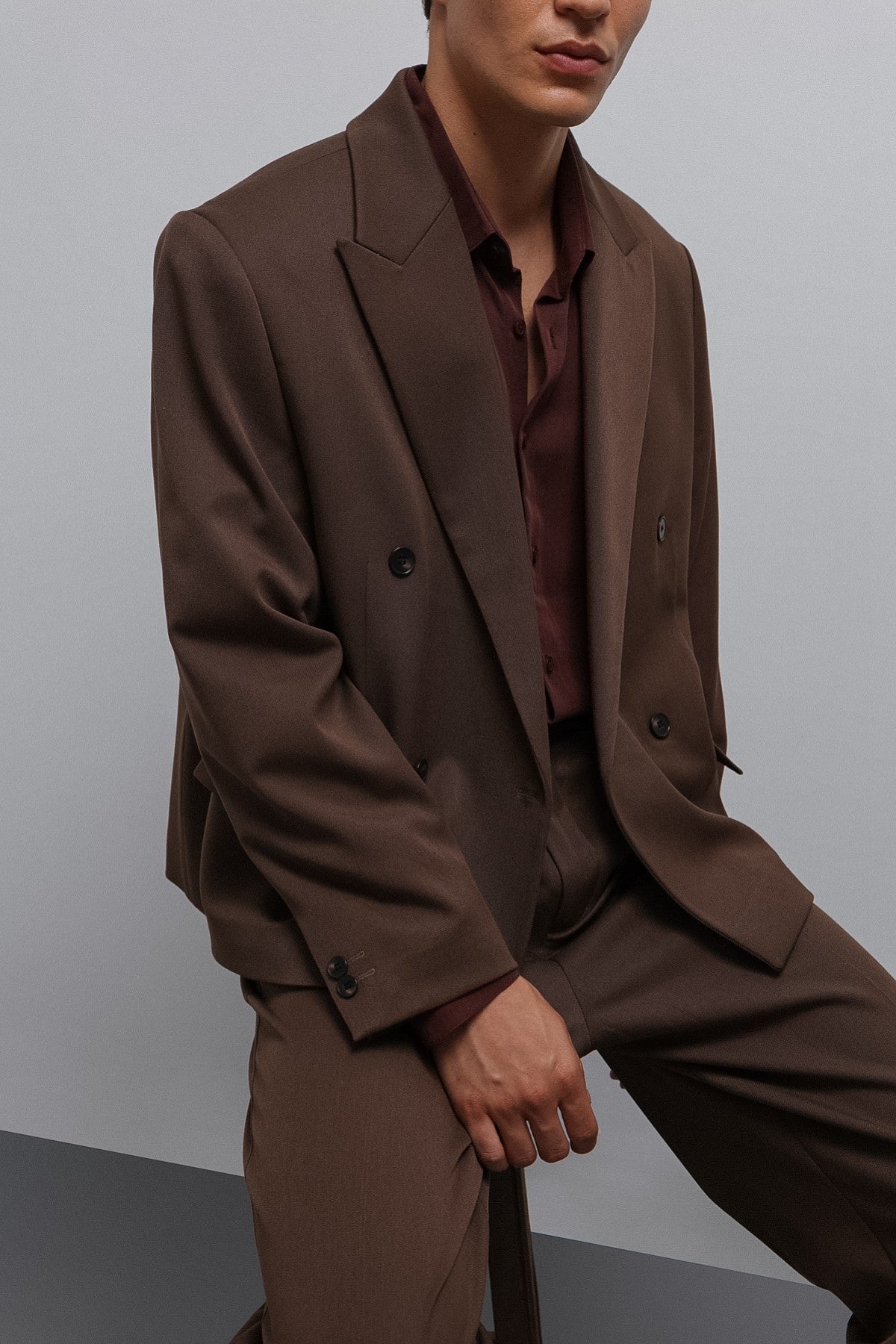 Antioch Kruvaze Relax Crop Fit Blazer Ceket