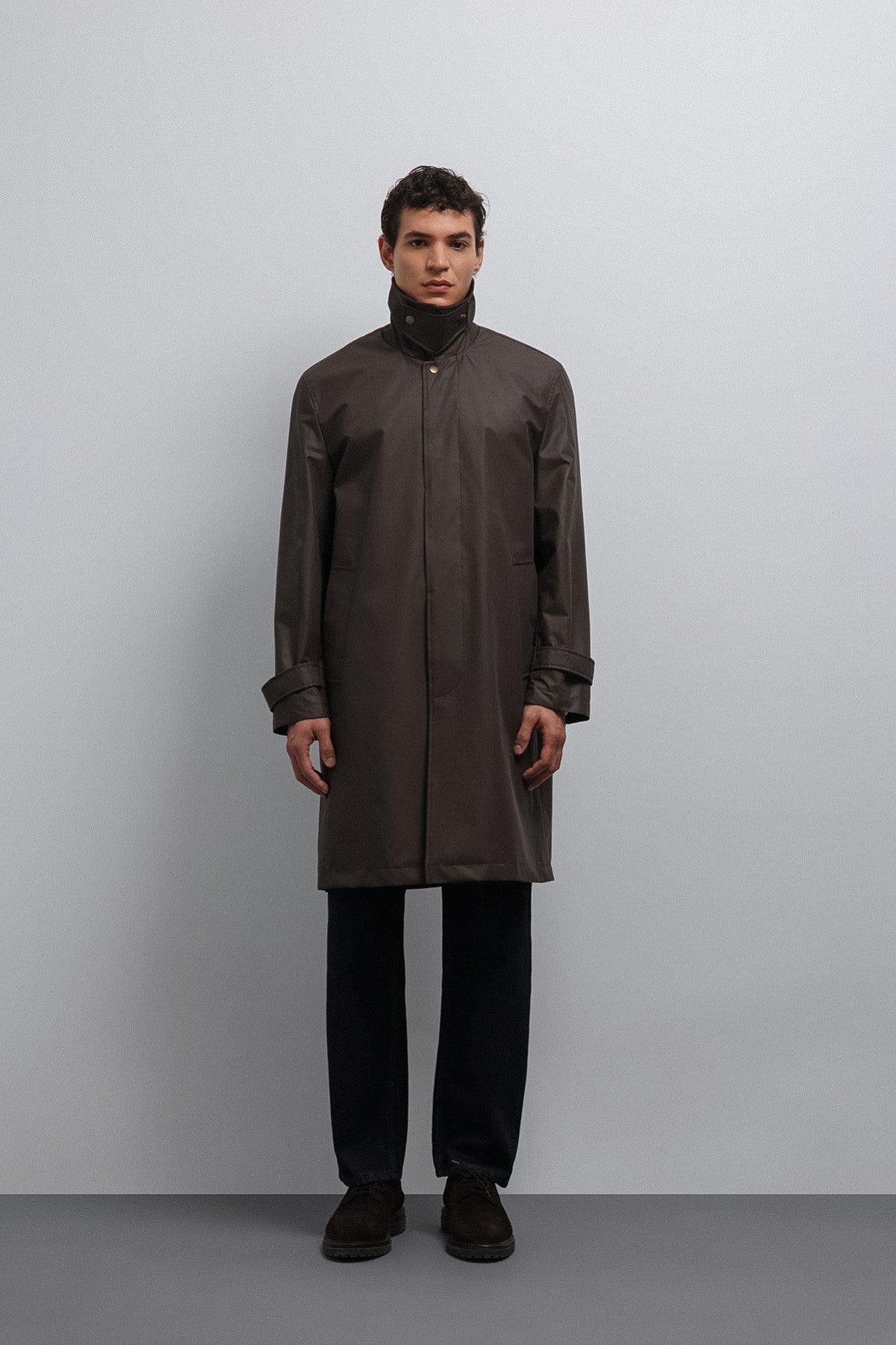 Antioch Kontrast Yaka Teknik Erkek Trençkot