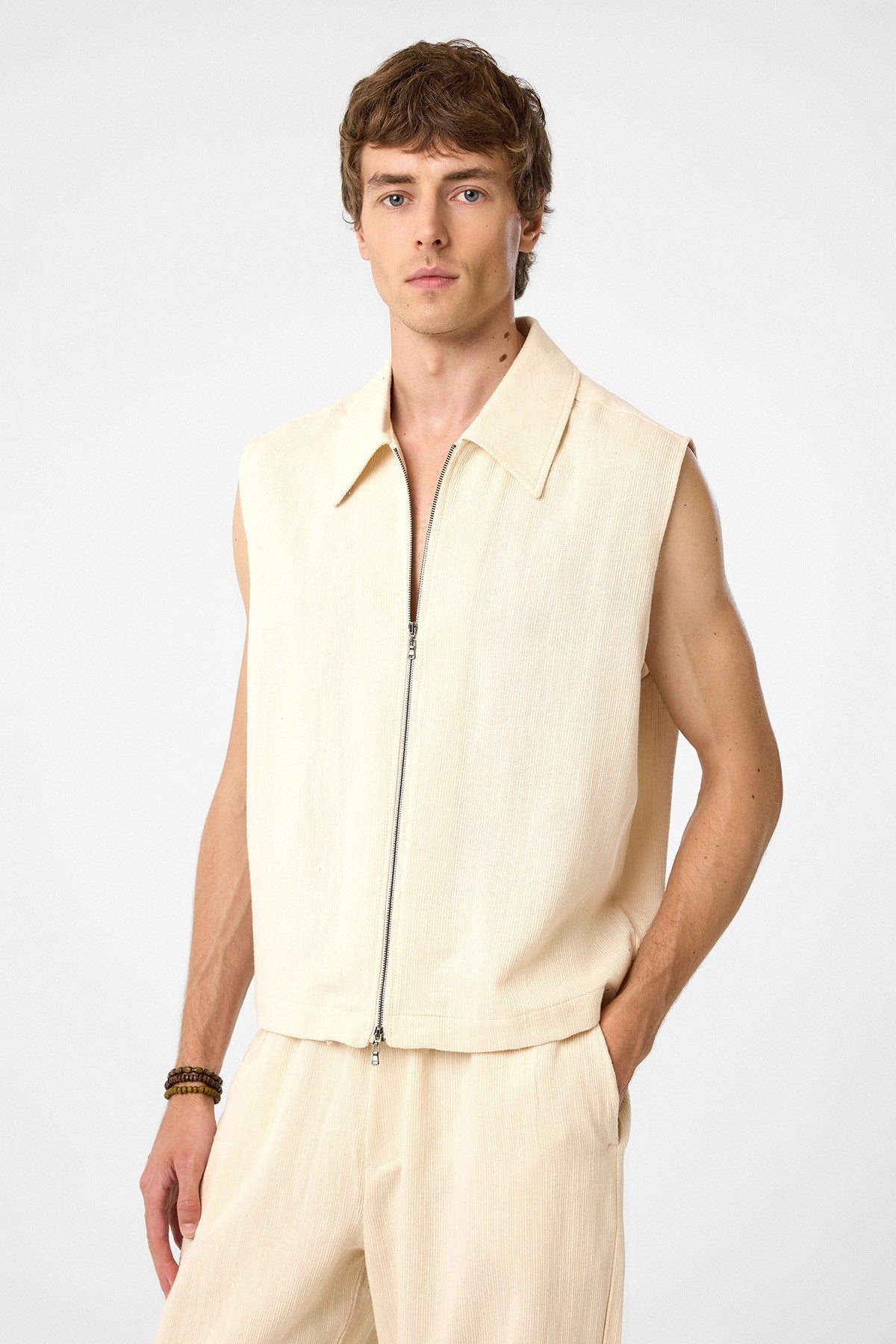 Antioch Polo Yaka Dokulu Erkek Yelek