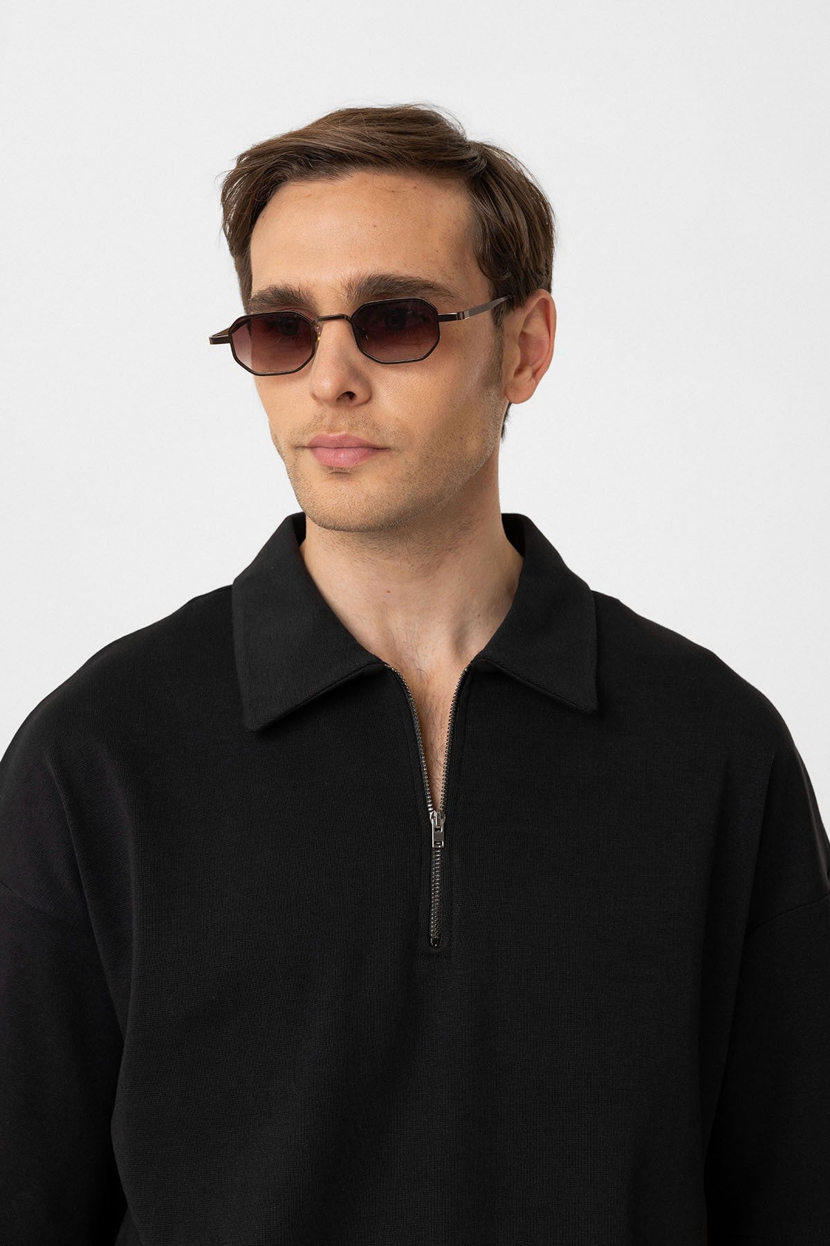 Antioch Oversize Polo Yaka Fermuarlı Erkek T-Shirt