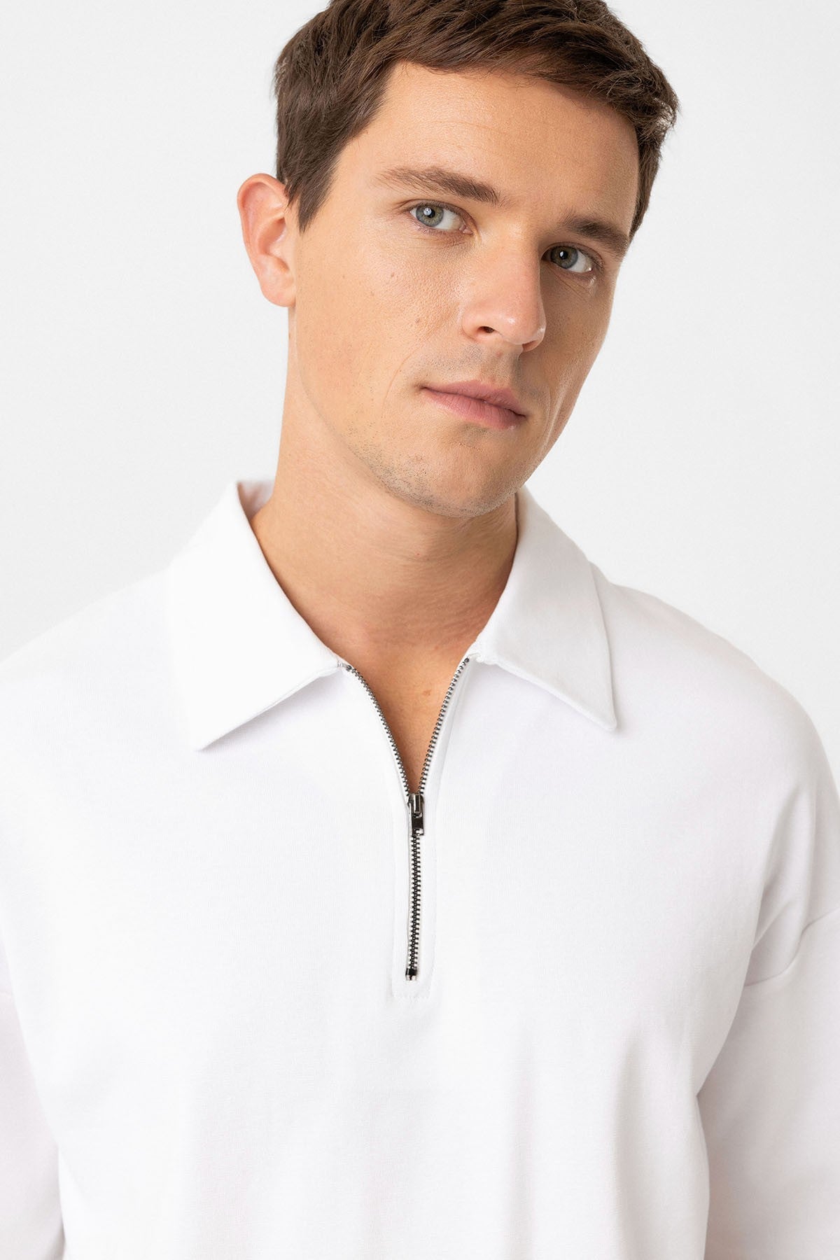 Antioch Oversize Polo Yaka Fermuarlı Erkek T-Shirt
