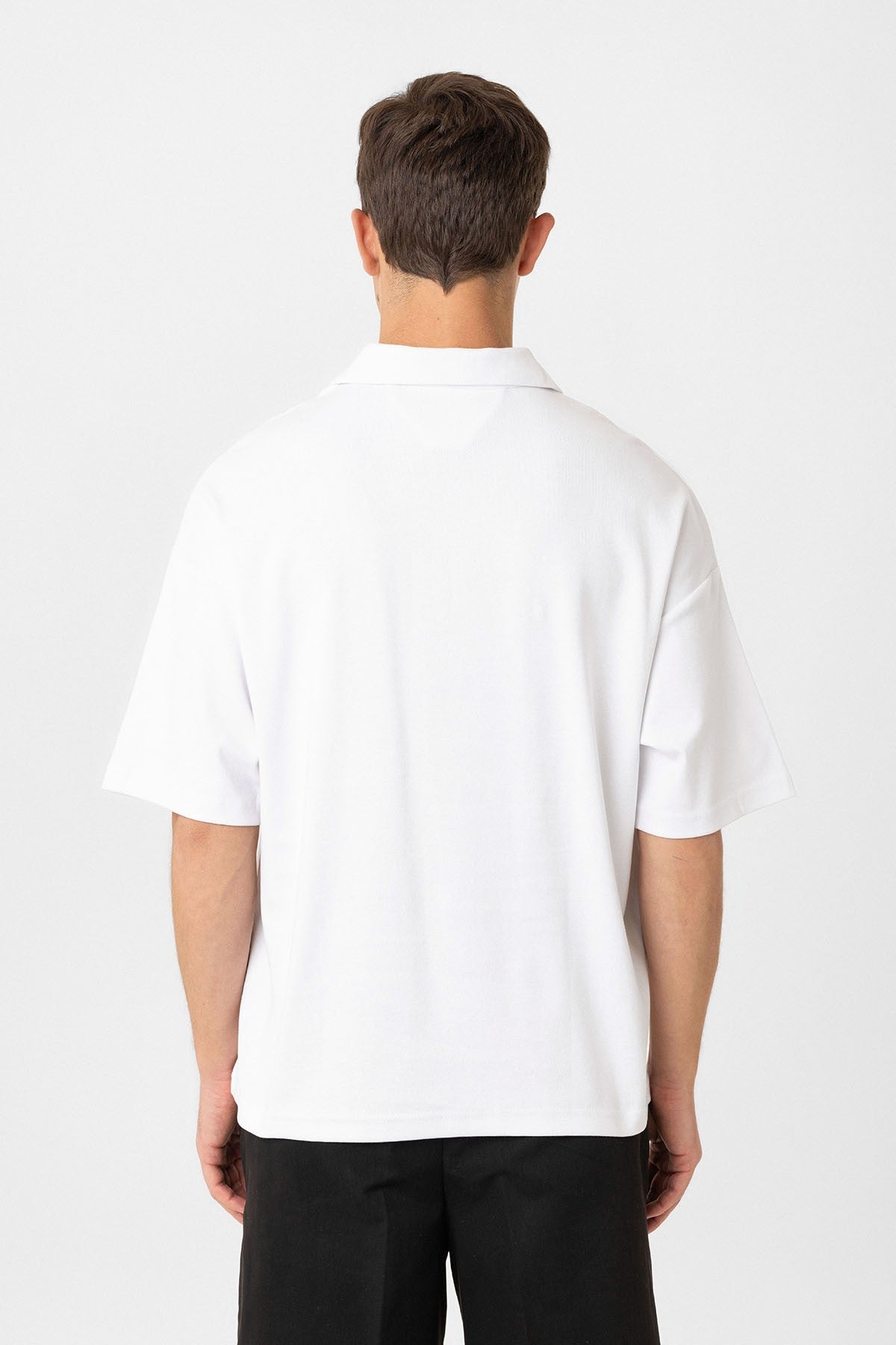 Antioch Oversize Polo Yaka Fermuarlı Erkek T-Shirt