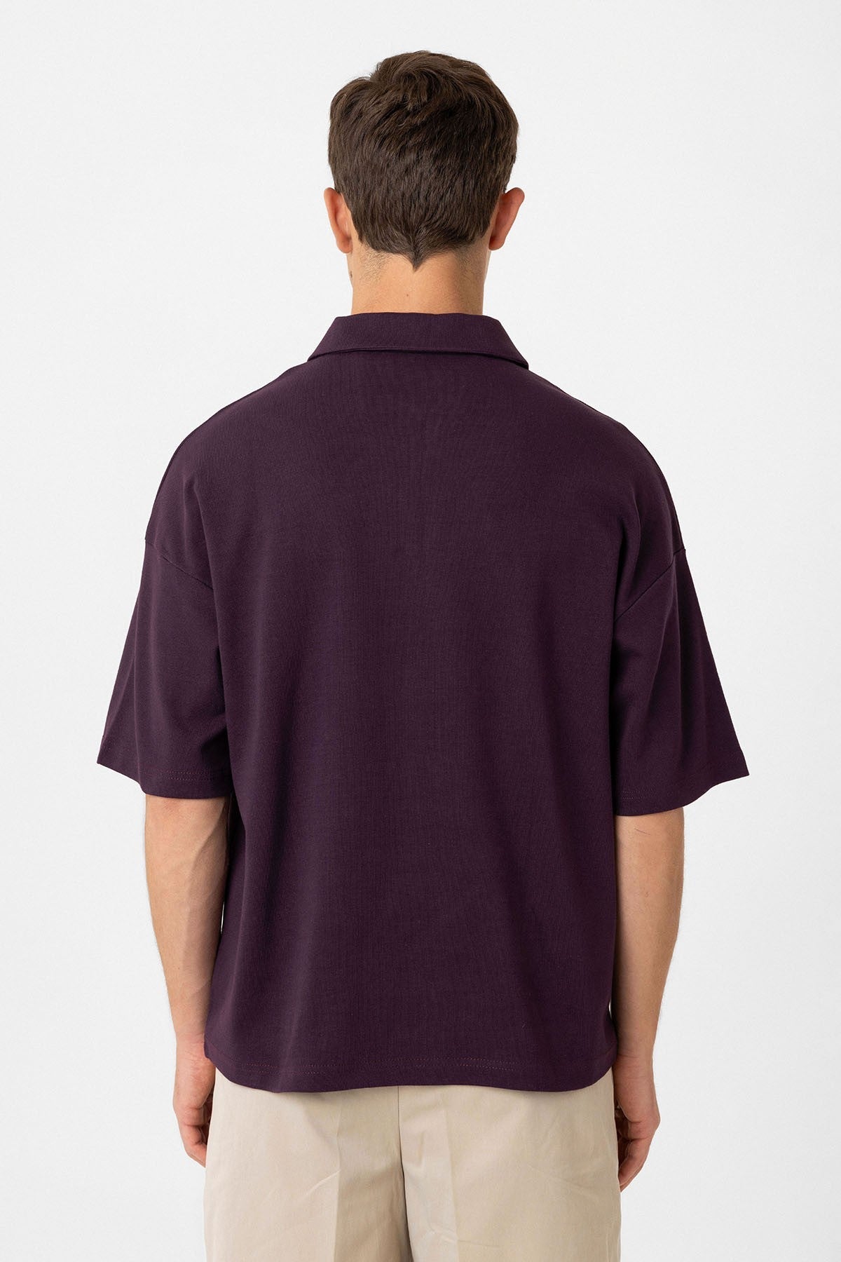 Antioch Oversize Polo Yaka Fermuarlı Erkek T-Shirt