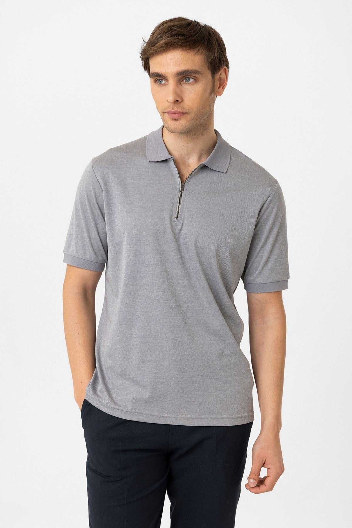 Antioch Fermuarlı Regular Fit Erkek T-Shirt