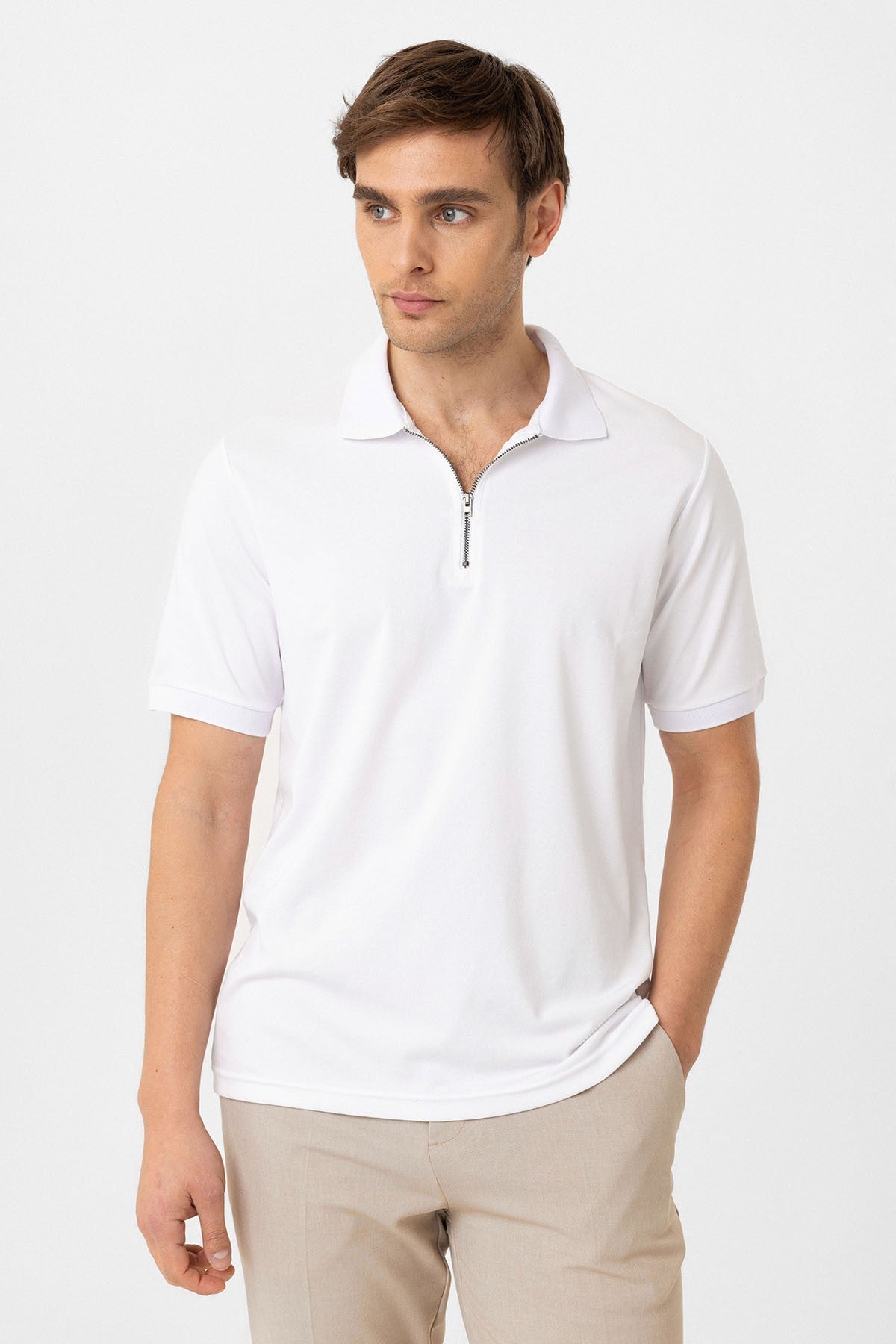 Antioch Fermuarlı Regular Fit Erkek T-Shirt