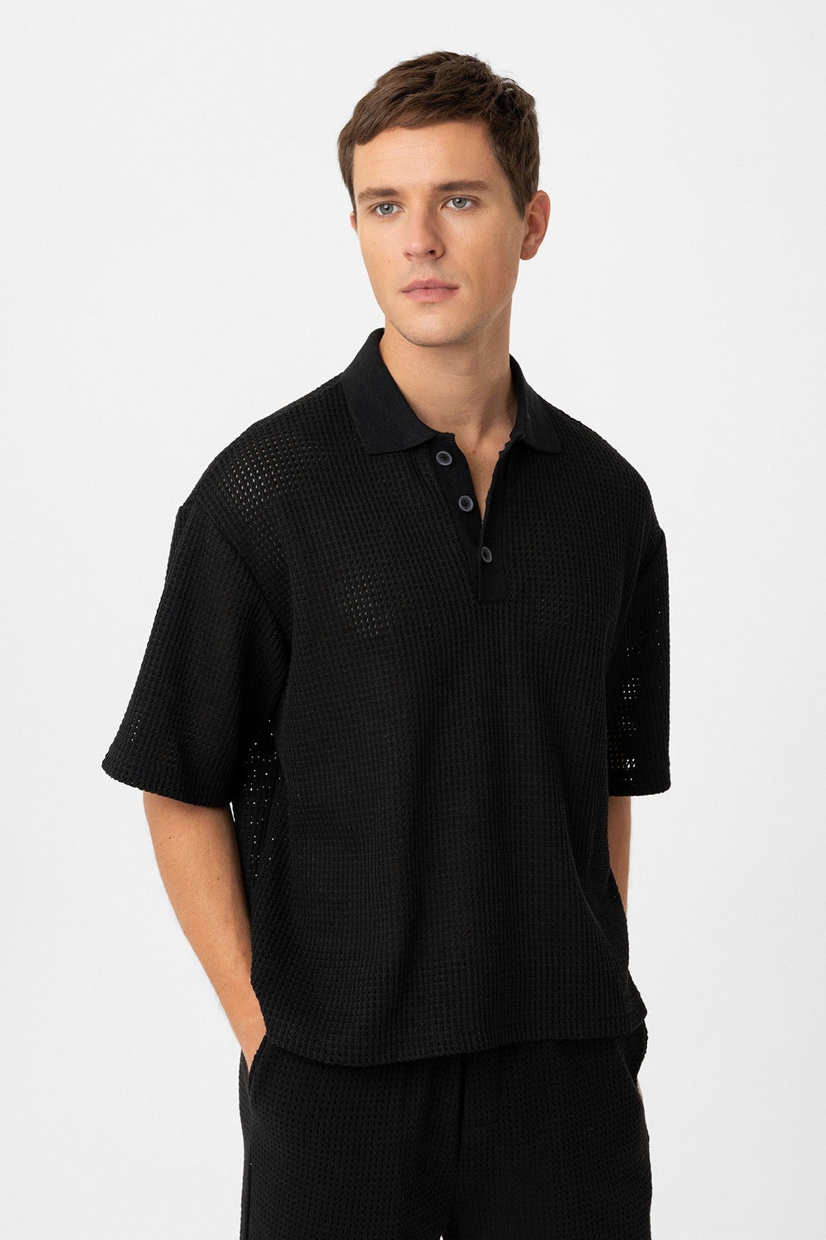 Antioch Polo Yaka Dokulu Relaxed Erkek T-Shirt