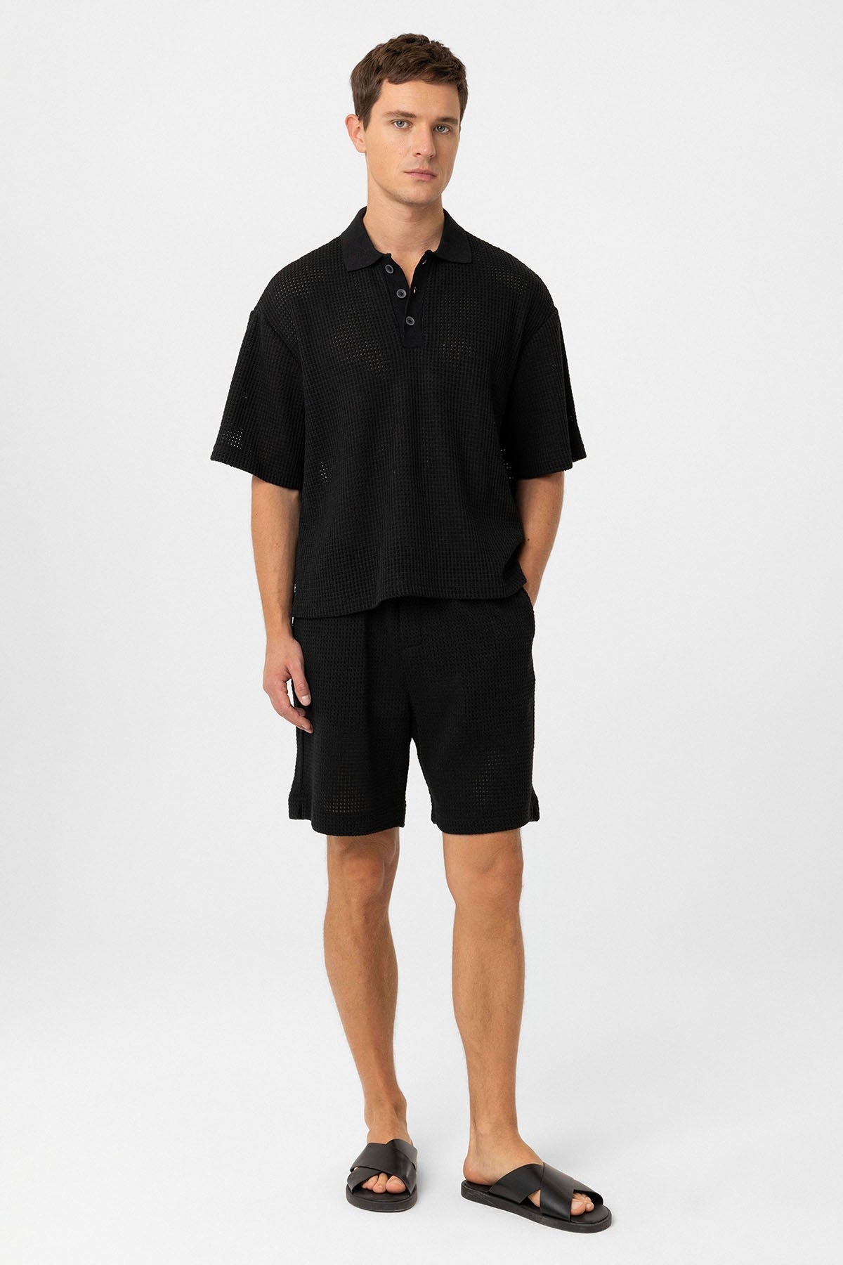 Antioch Polo Yaka Dokulu Relaxed Erkek T-Shirt