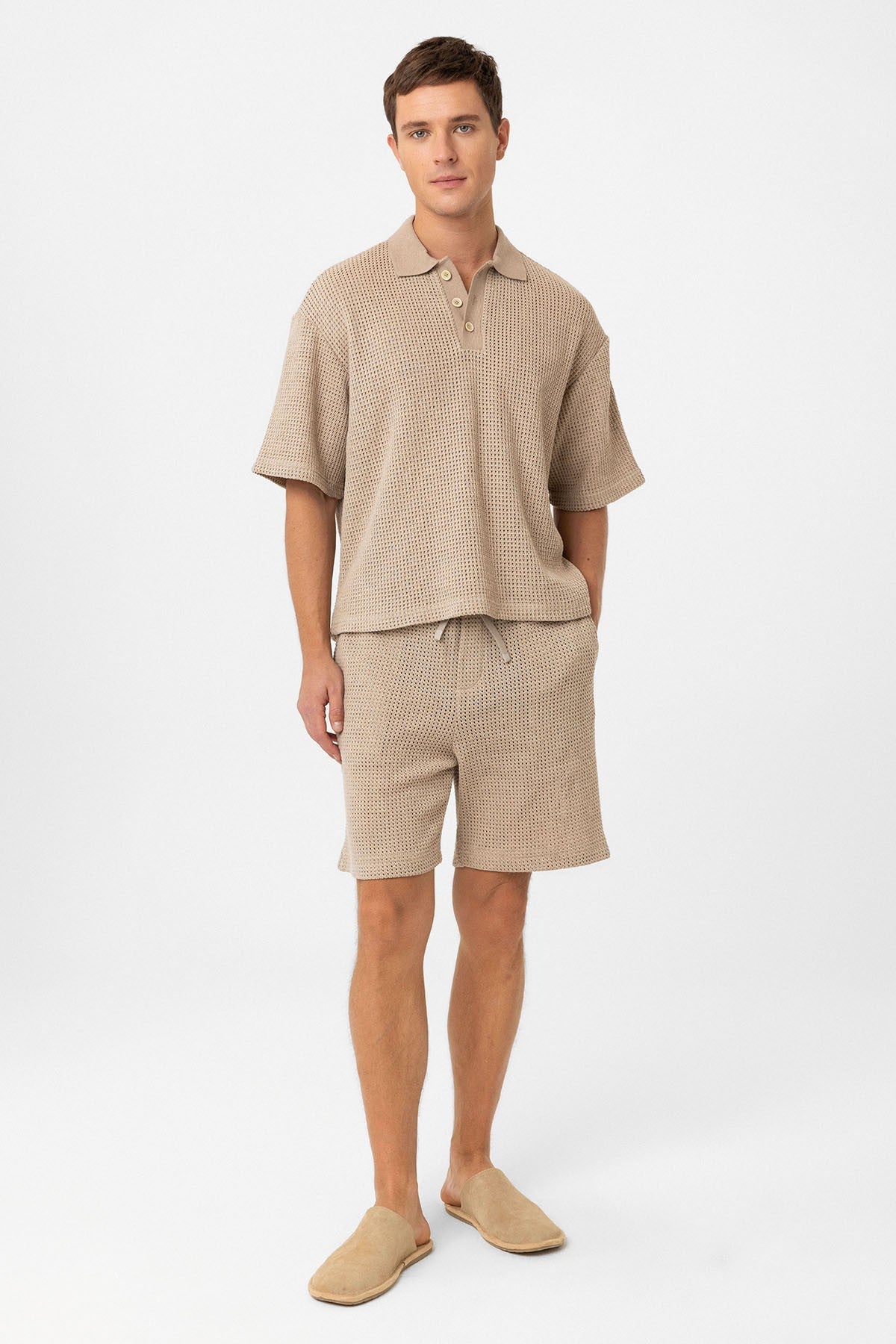 Antioch Polo Yaka Dokulu Relaxed Erkek T-Shirt