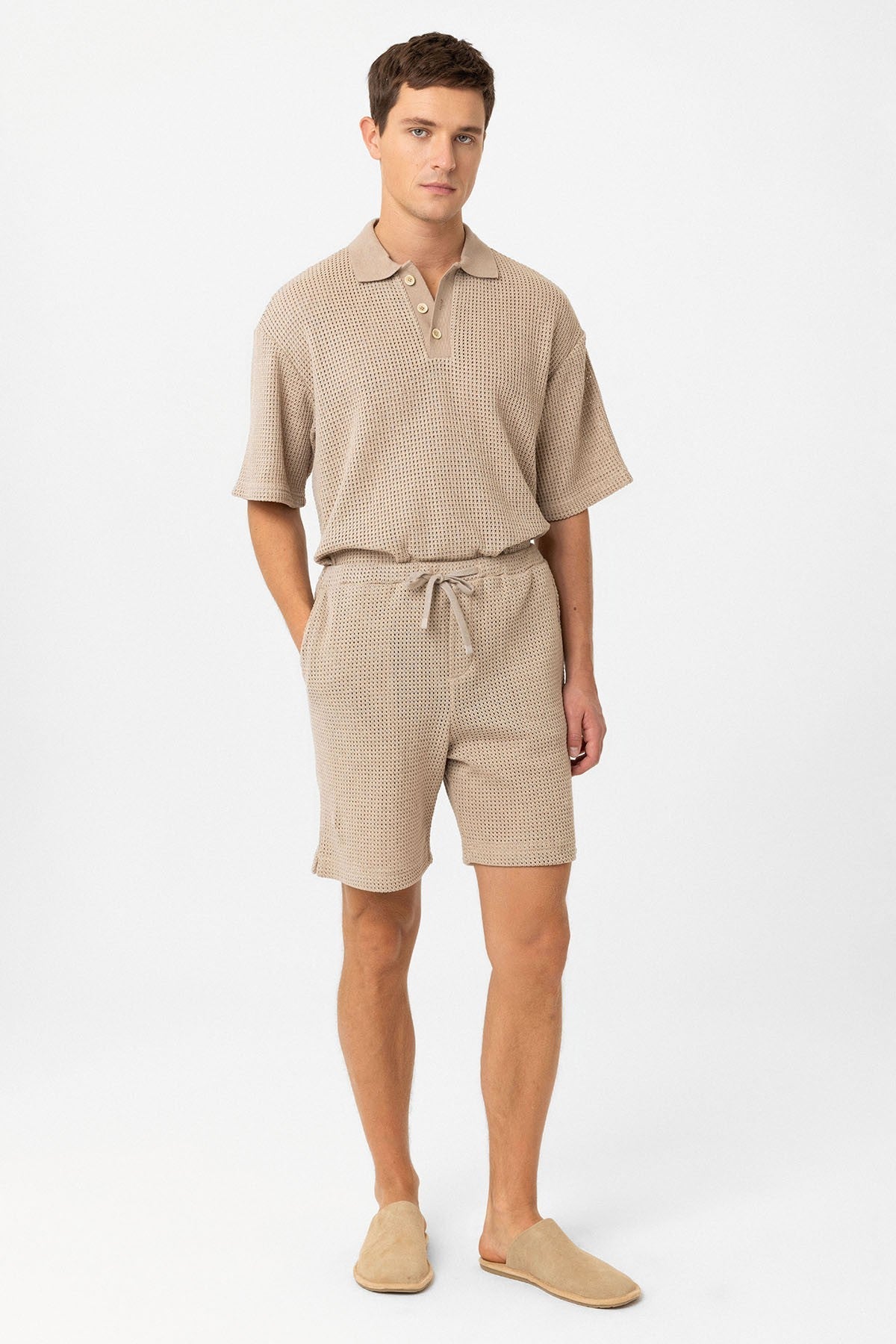 Antioch Polo Yaka Dokulu Relaxed Erkek T-Shirt
