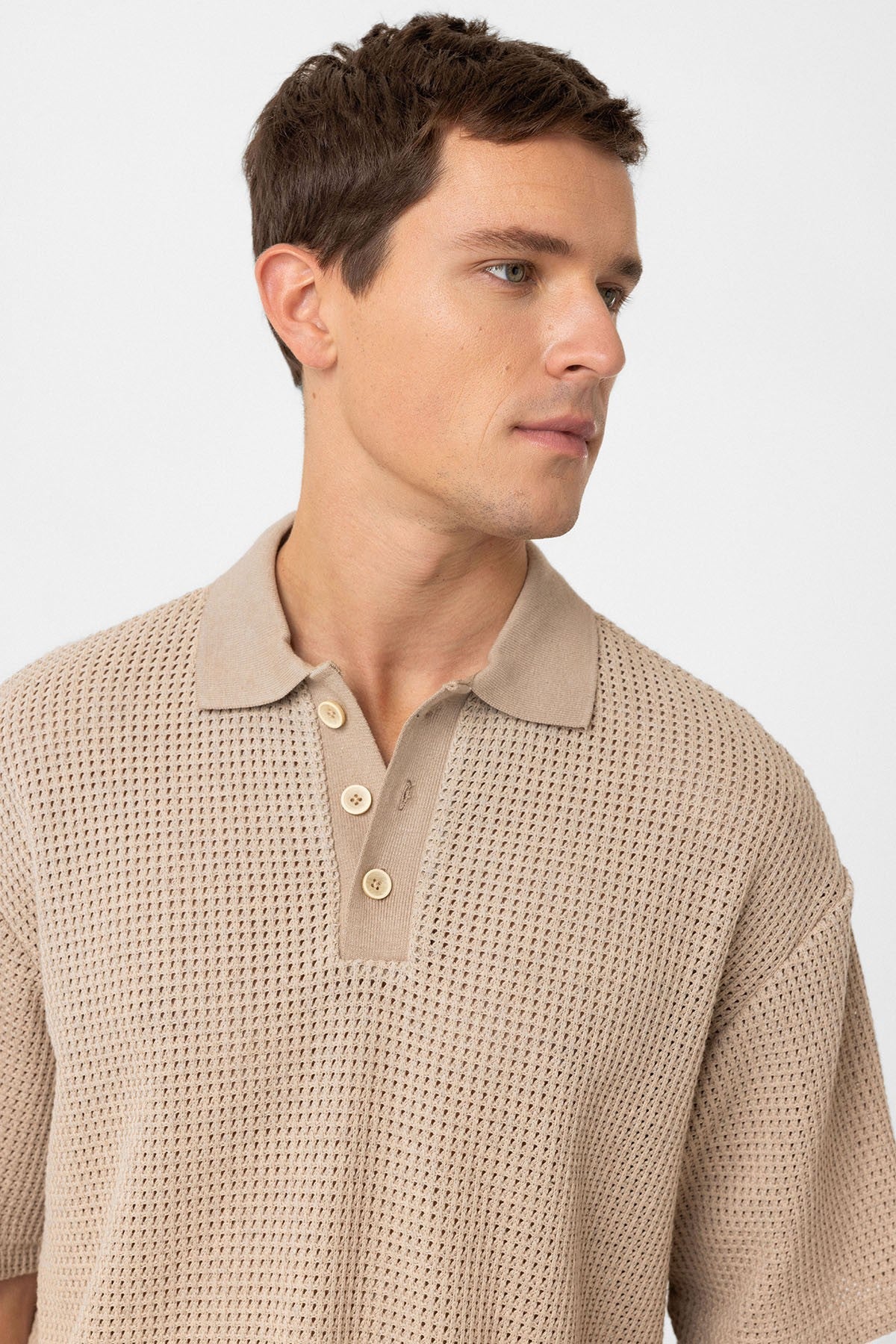 Antioch Polo Yaka Dokulu Relaxed Erkek T-Shirt