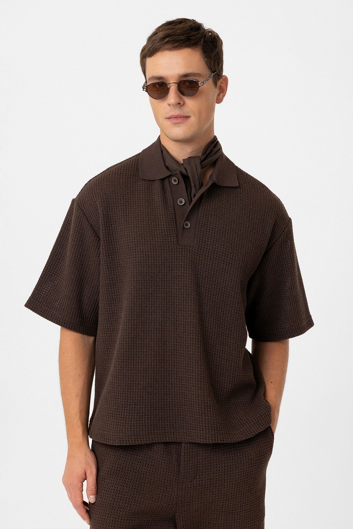 Antioch Polo Yaka Dokulu Relaxed Erkek T-Shirt