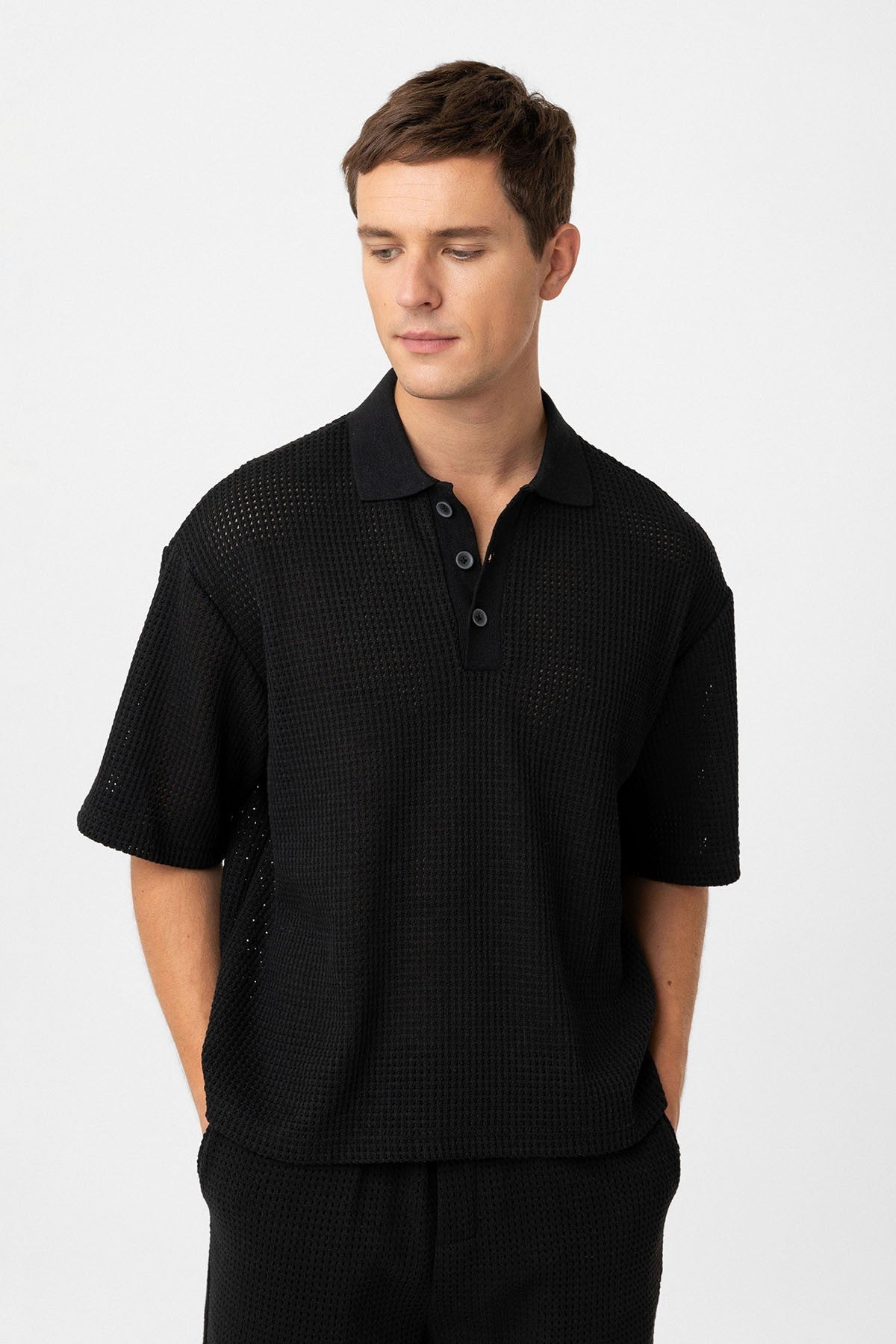 Antioch Polo Yaka Dokulu Relaxed Erkek T-Shirt