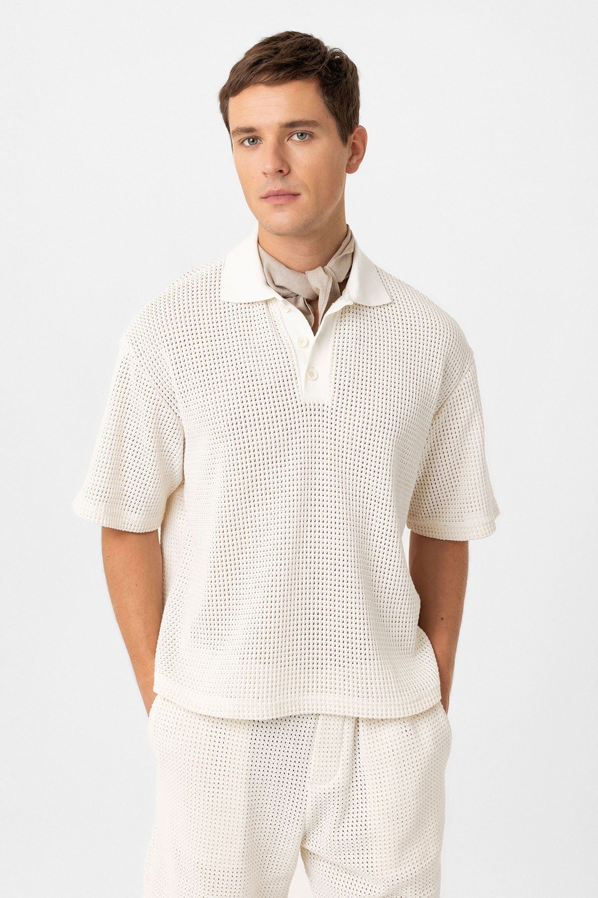 Antioch Polo Yaka Dokulu Relaxed Erkek T-Shirt