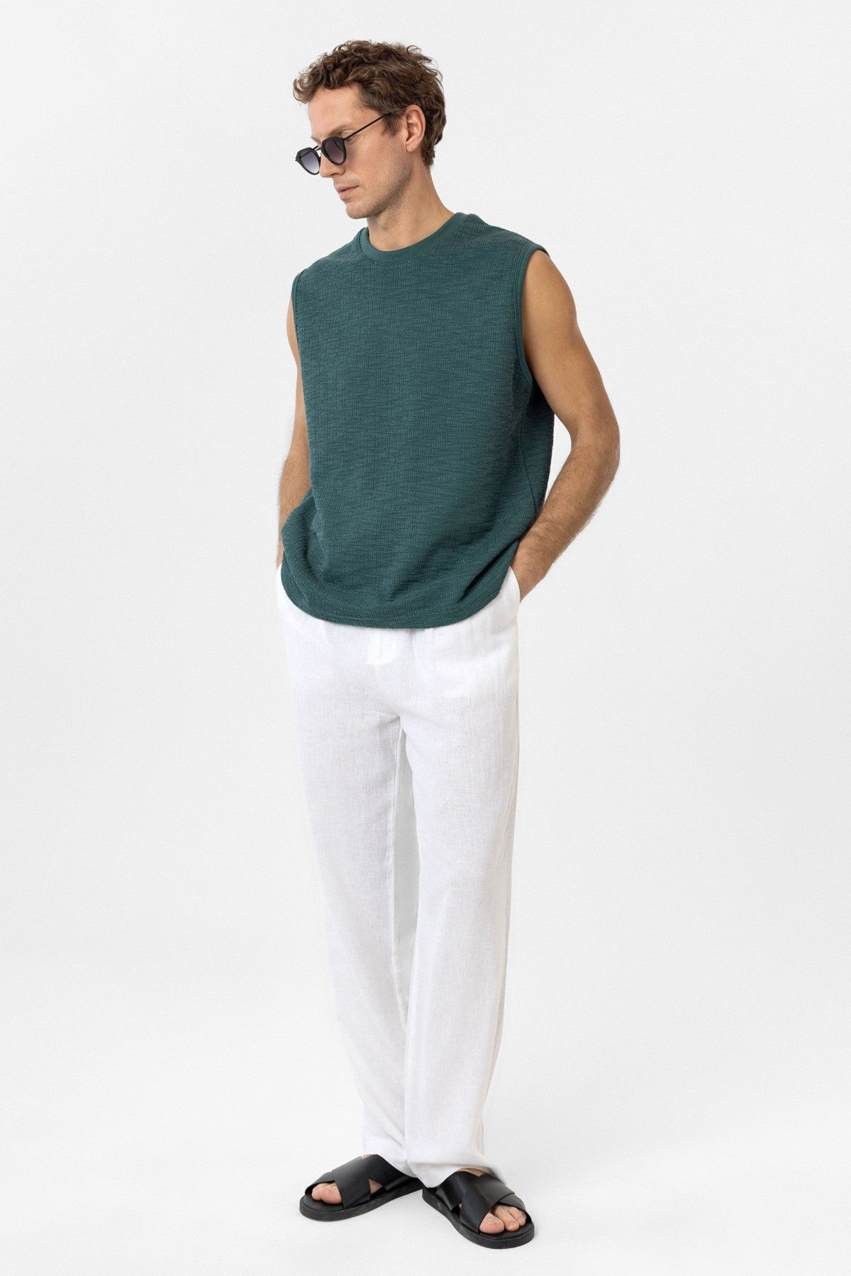 Antioch Regular Fit Dokulu Erkek Kolsuz T-Shirt
