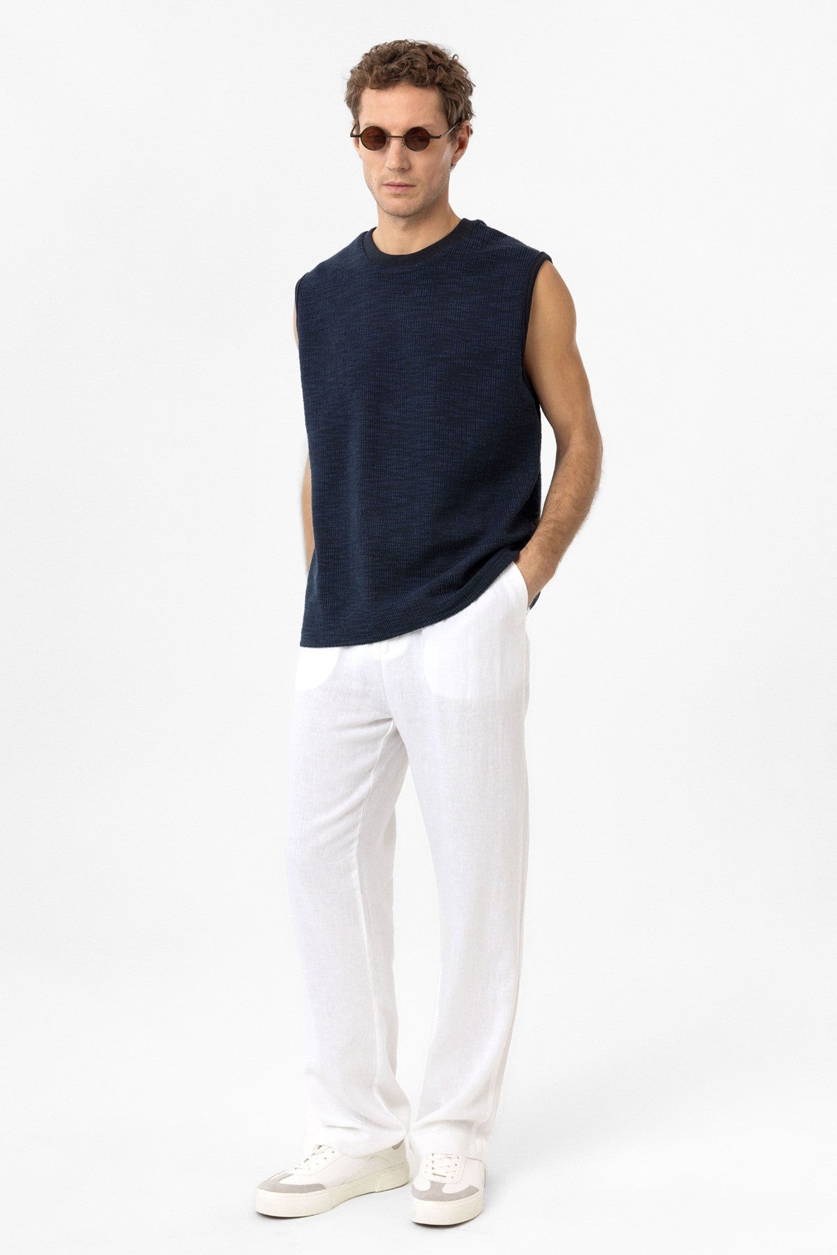 Antioch Regular Fit Dokulu Erkek Kolsuz T-Shirt