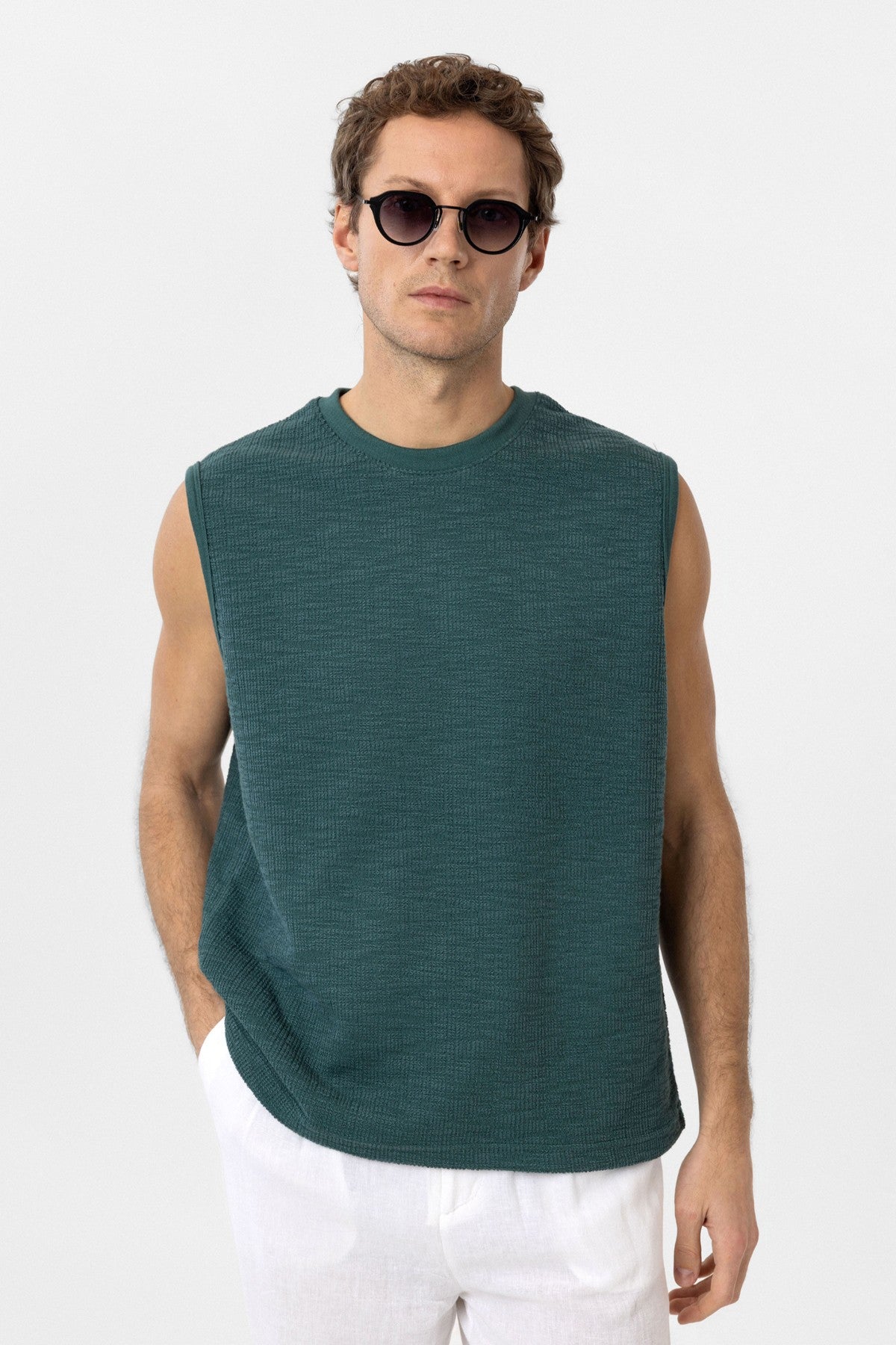 Antioch Regular Fit Dokulu Erkek Kolsuz T-Shirt