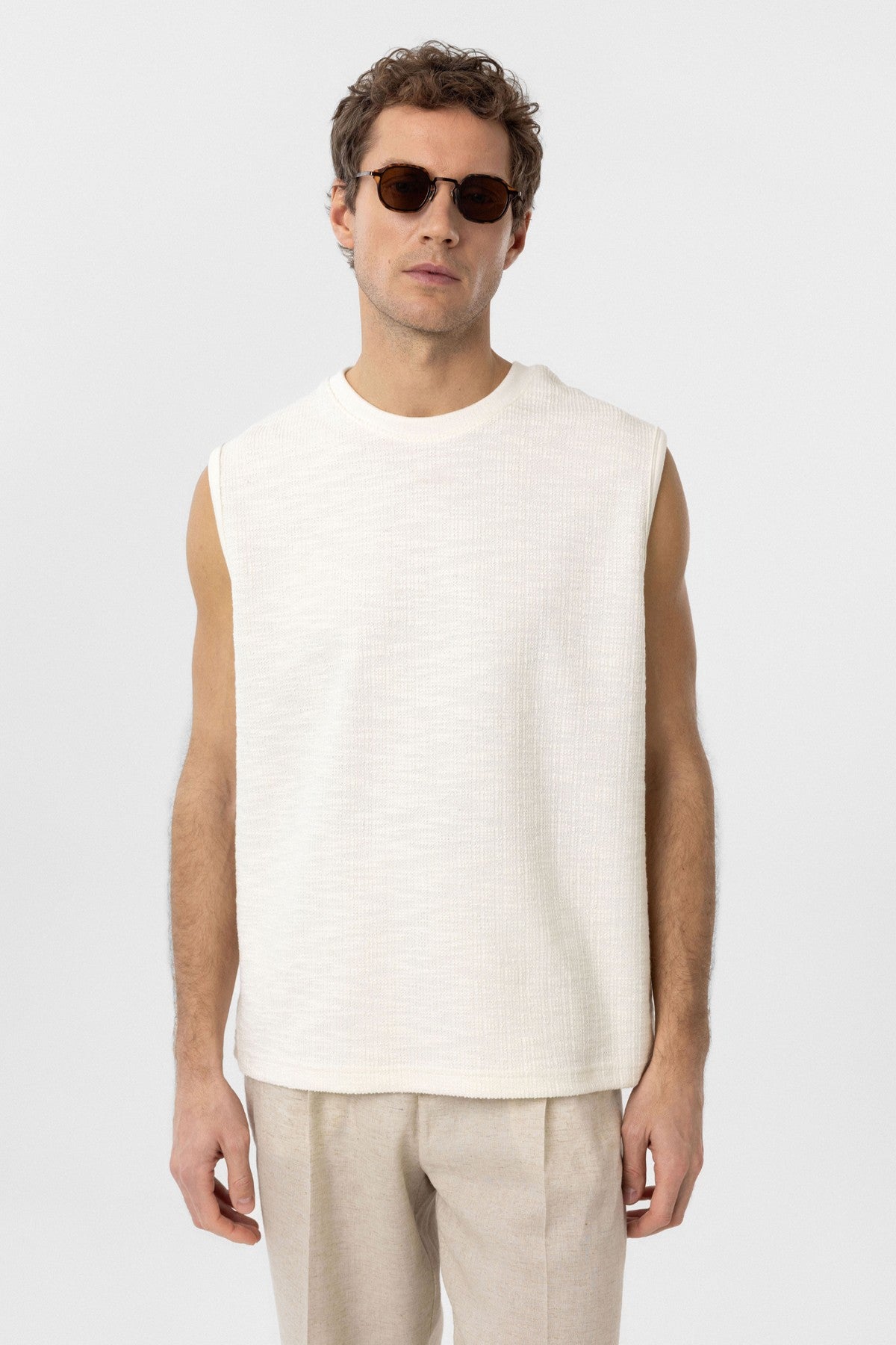 Antioch Regular Fit Dokulu Erkek Kolsuz T-Shirt