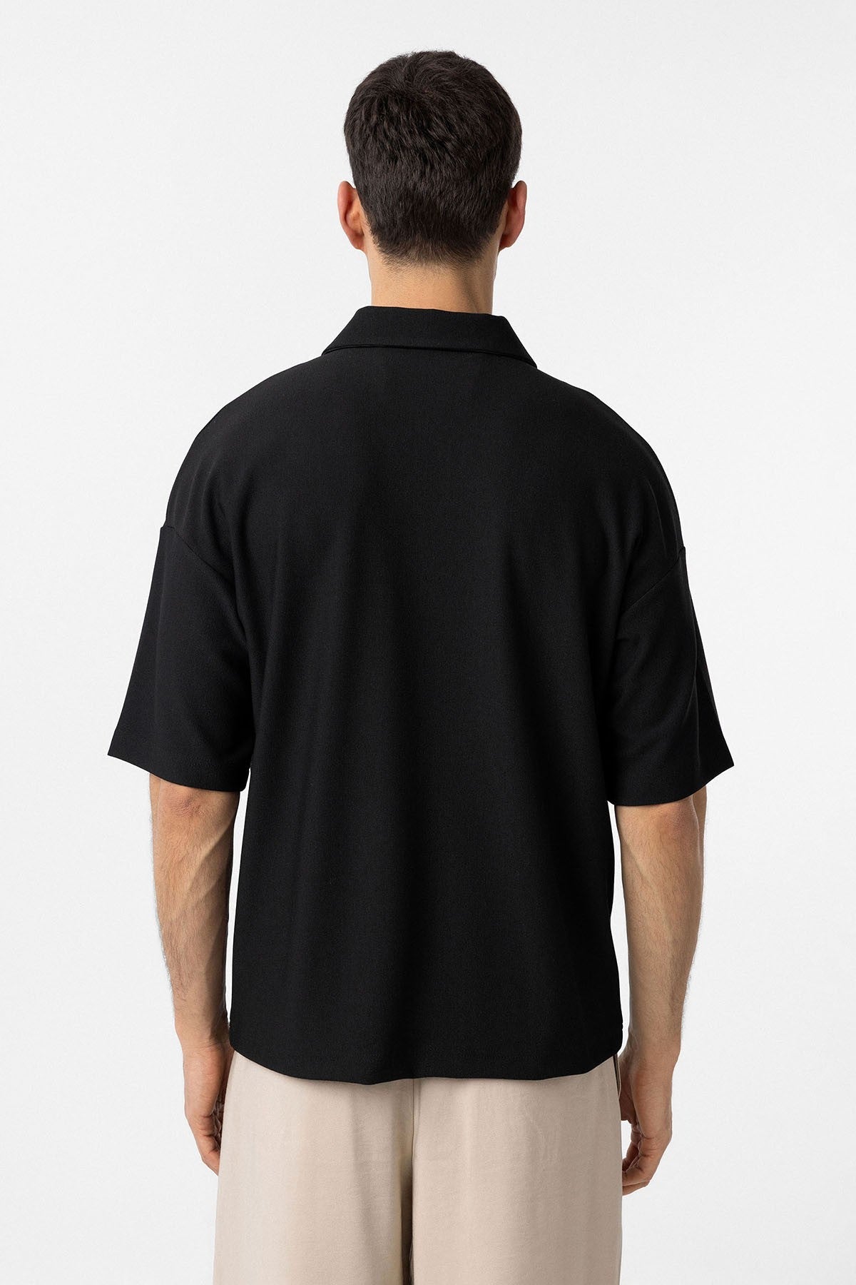 Antioch Relax Fit Fermuarlı Polo Yaka Erkek T-Shirt