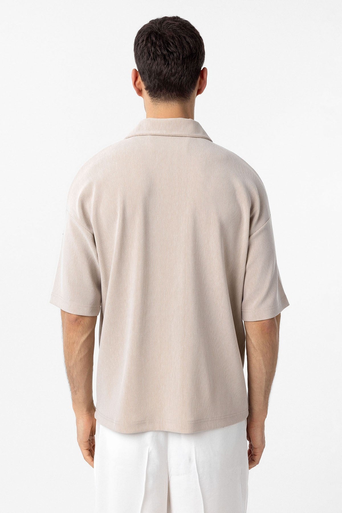 Antioch Relax Fit Fermuarlı Polo Yaka Erkek T-Shirt