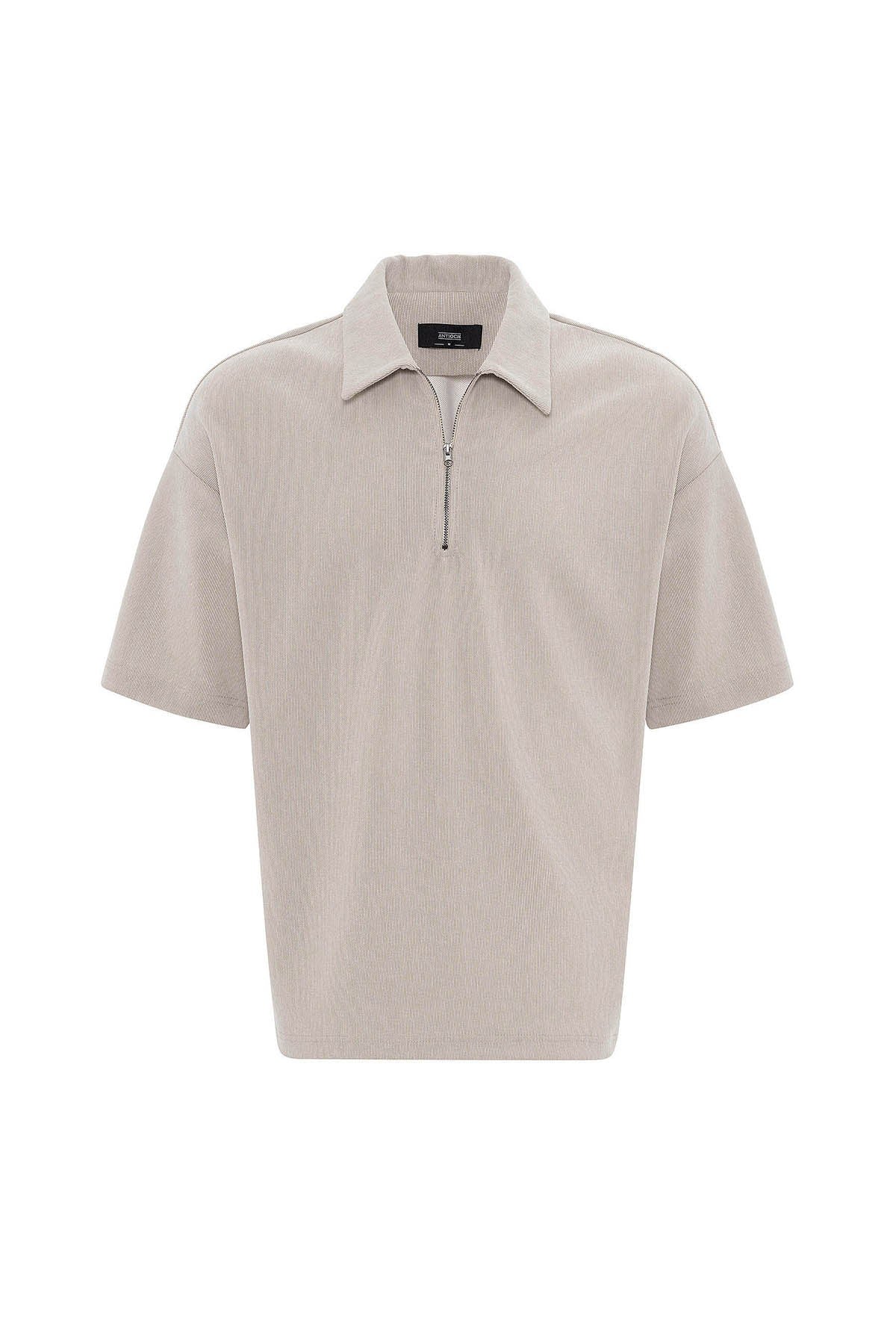 Antioch Relax Fit Fermuarlı Polo Yaka Erkek T-Shirt