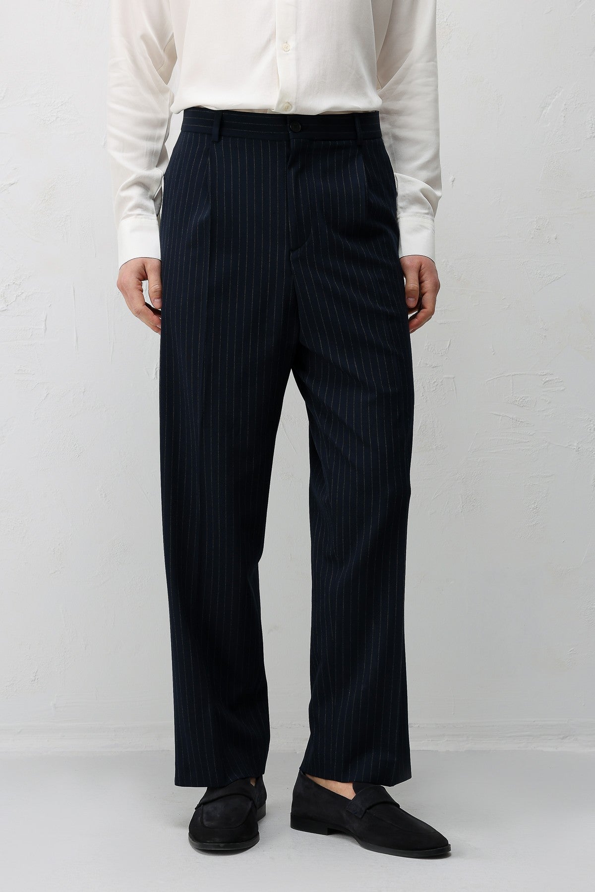 Relaxed Fit Çizgili Erkek Takım Elbise