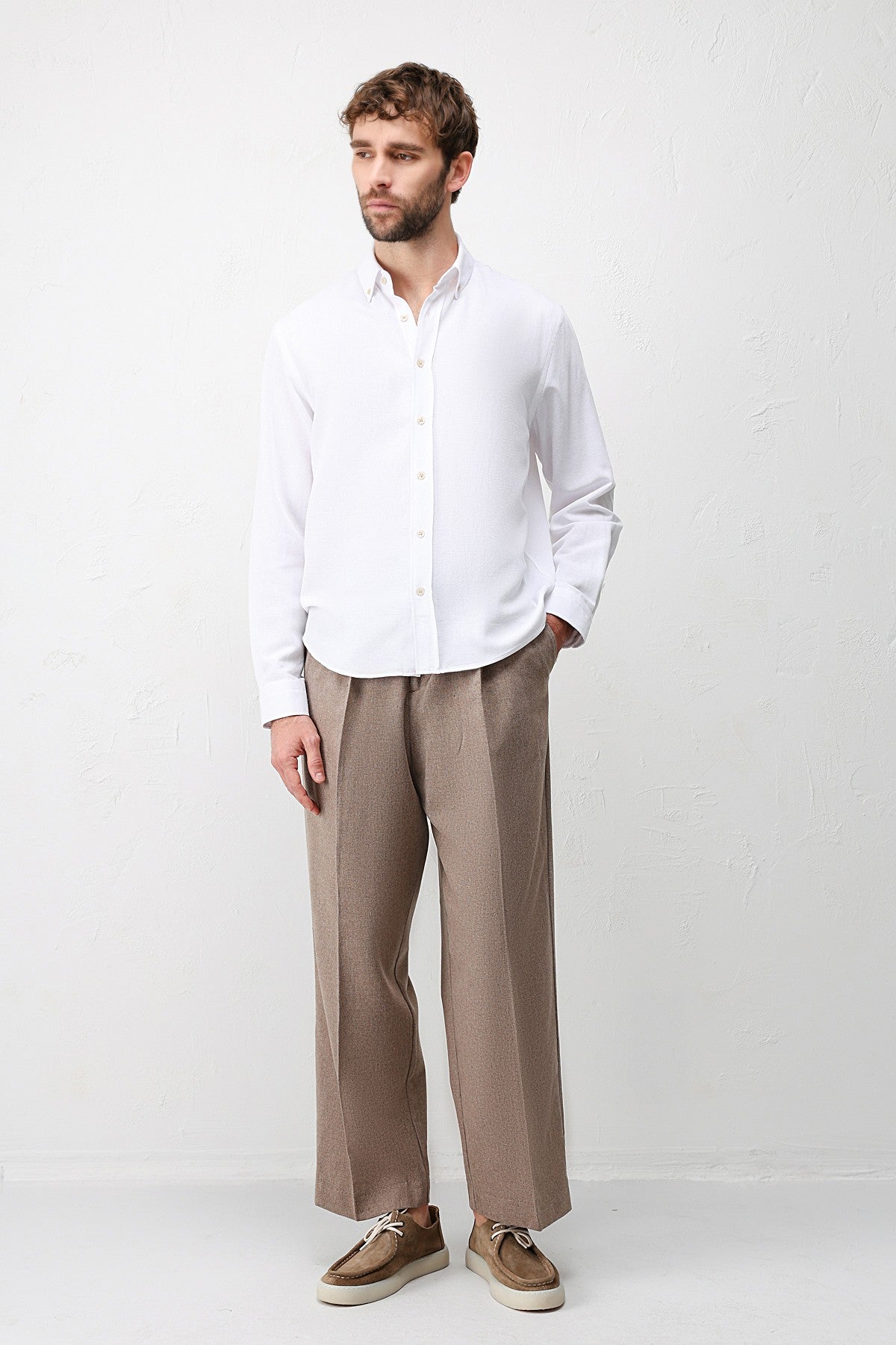 Antioch Keten Karışımlı Relaxed Fit Erkek Gömlek