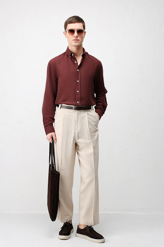Antioch Keten Karışımlı Relaxed Fit Erkek Gömlek