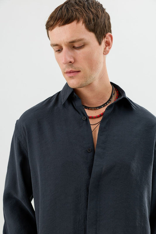 Modal Karışımlı Crop Fit Erkek Gömlek