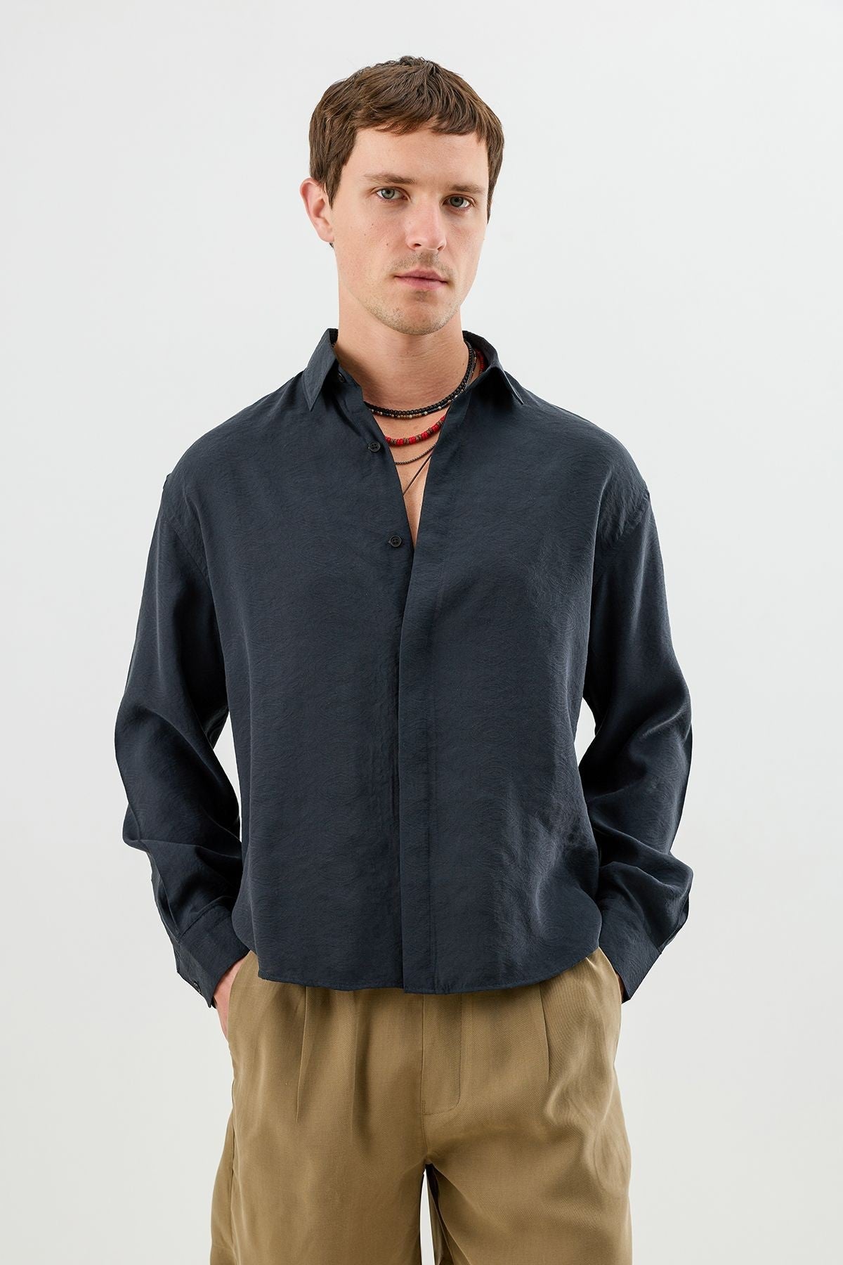 Modal Karışımlı Crop Fit Erkek Gömlek