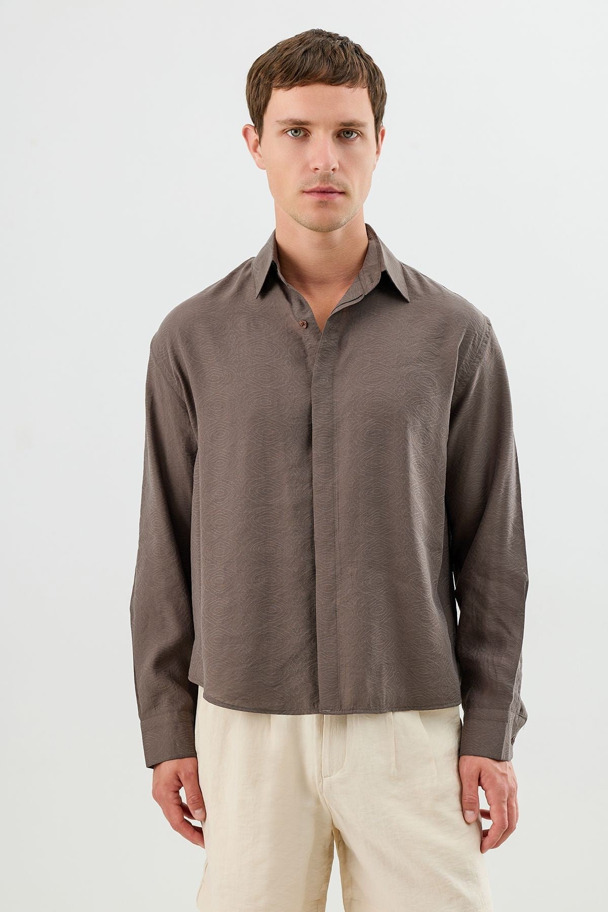 Modal Karışımlı Crop Fit Erkek Gömlek