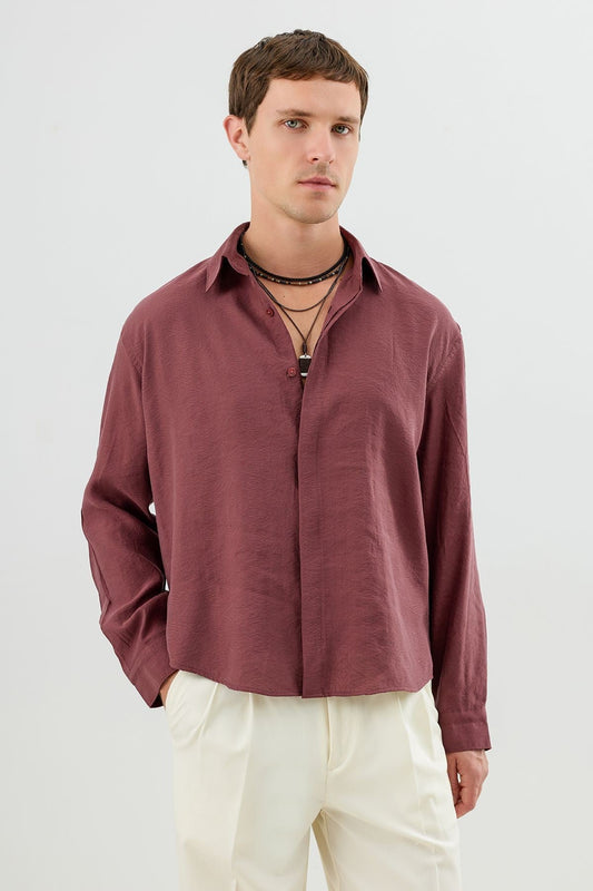 Modal Karışımlı Crop Fit Erkek Gömlek