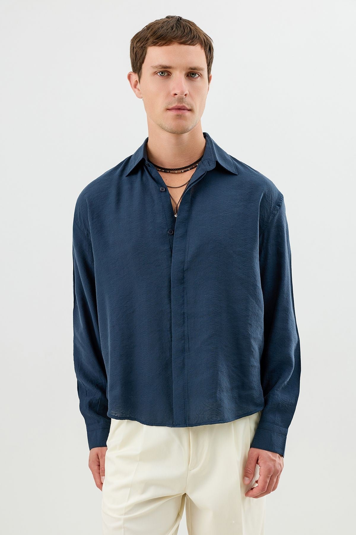 Modal Karışımlı Crop Fit Erkek Gömlek