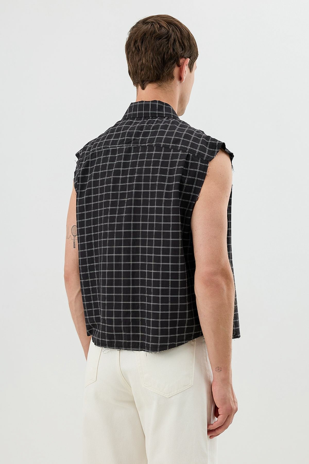Boxy Fit Erkek Kolsuz Erkek Gömlek