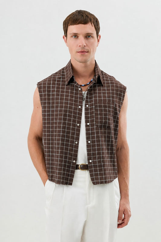 Boxy Fit Erkek Kolsuz Erkek Gömlek