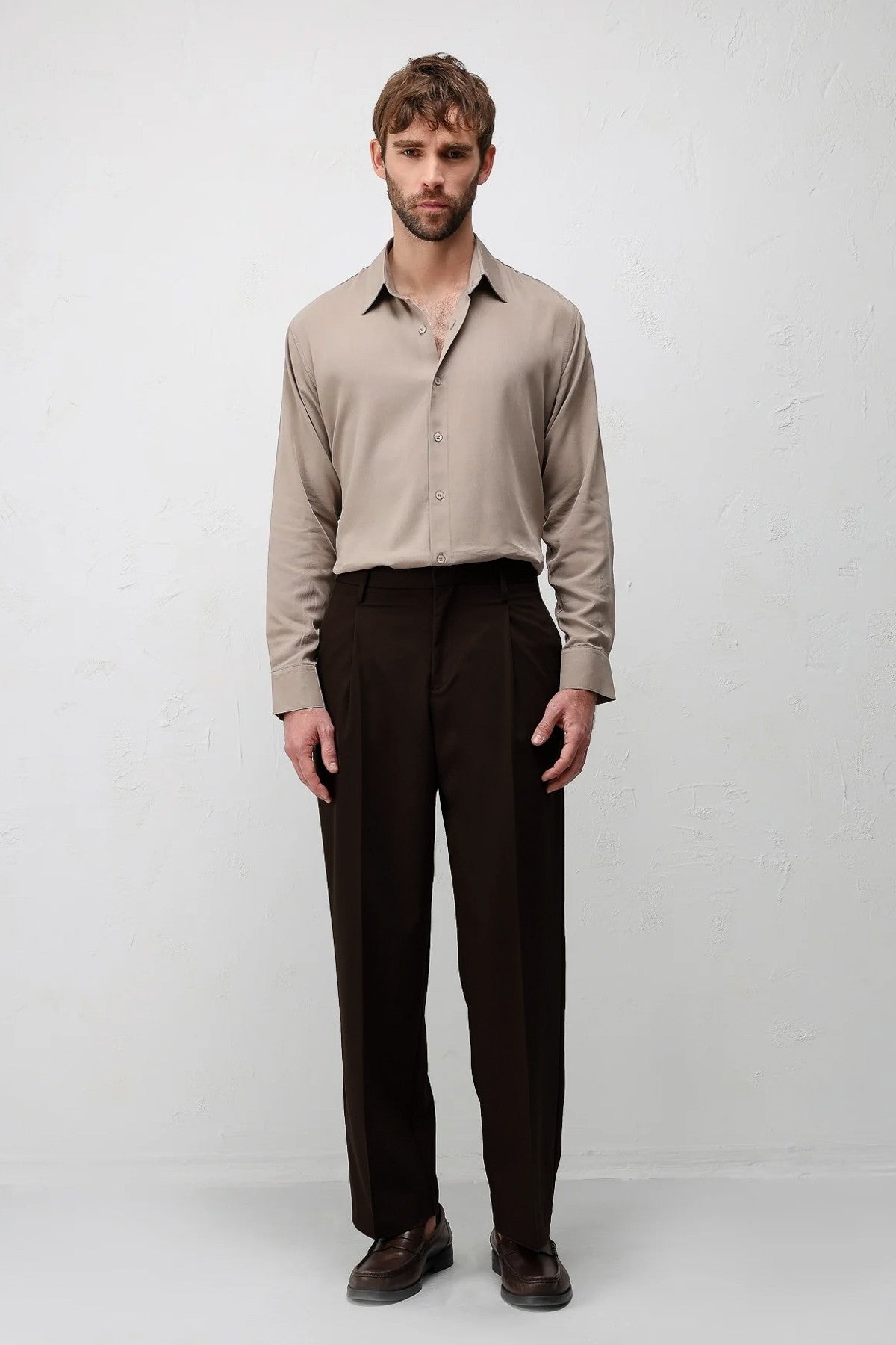 Relaxed Fit Pileli Erkek Pantolon