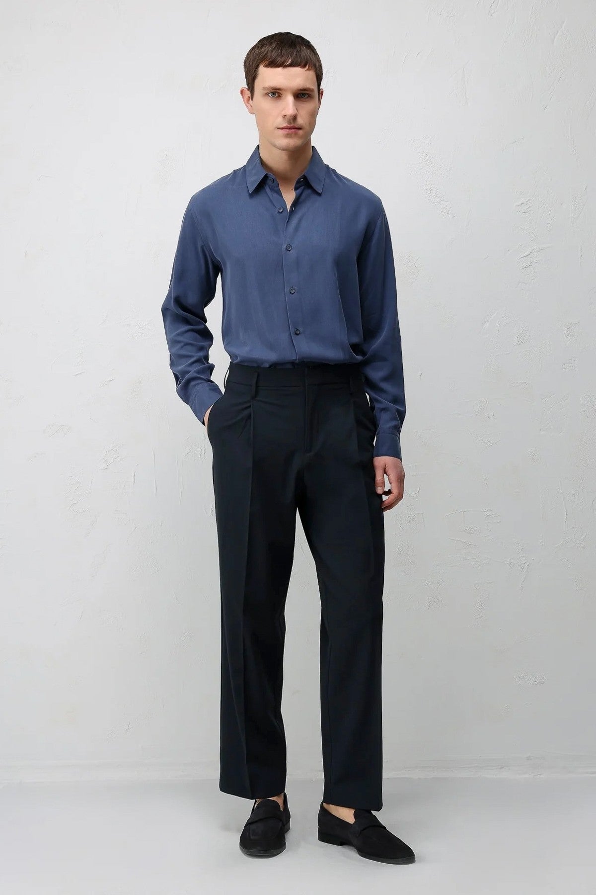 Relaxed Fit Pileli Erkek Pantolon