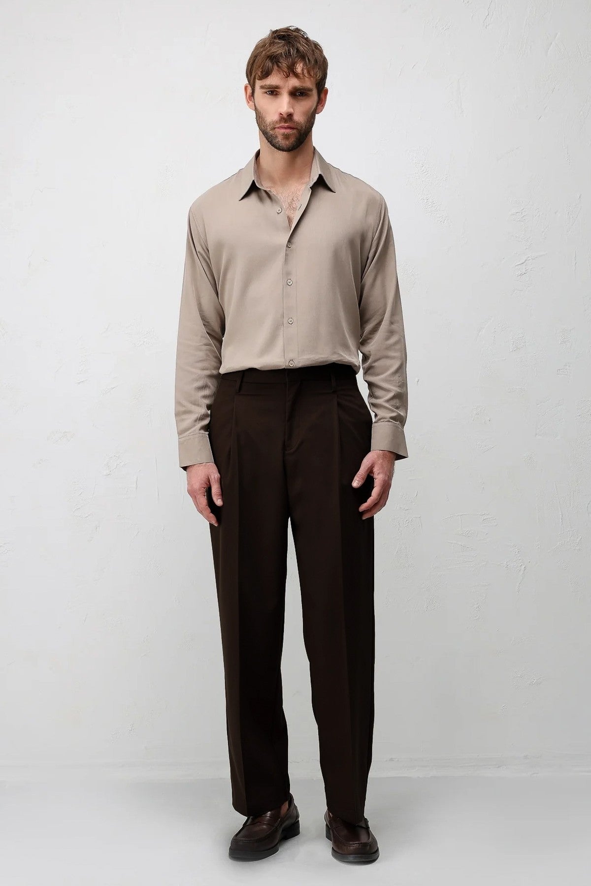 Relaxed Fit Pileli Erkek Pantolon