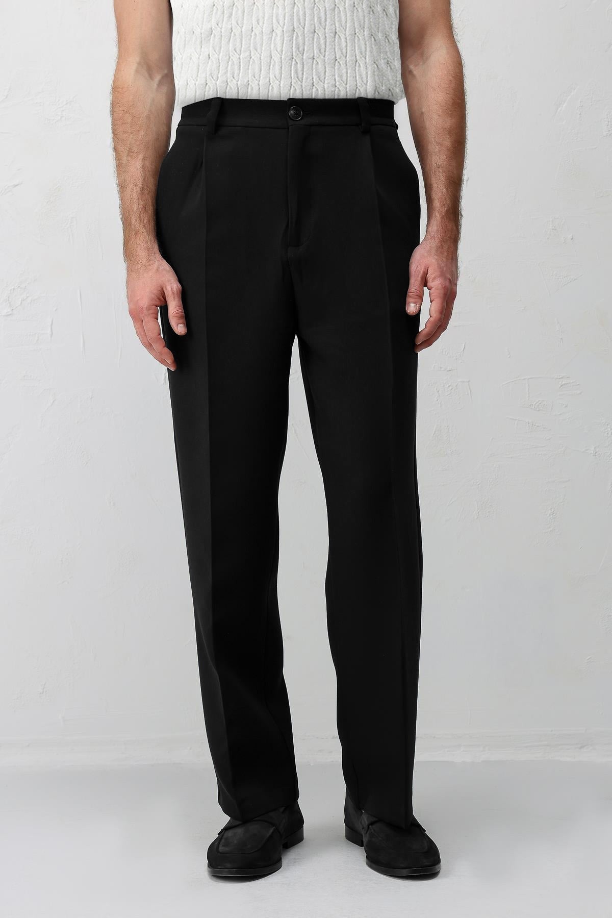 Pileli Relaxed Fit Erkek Pantolon