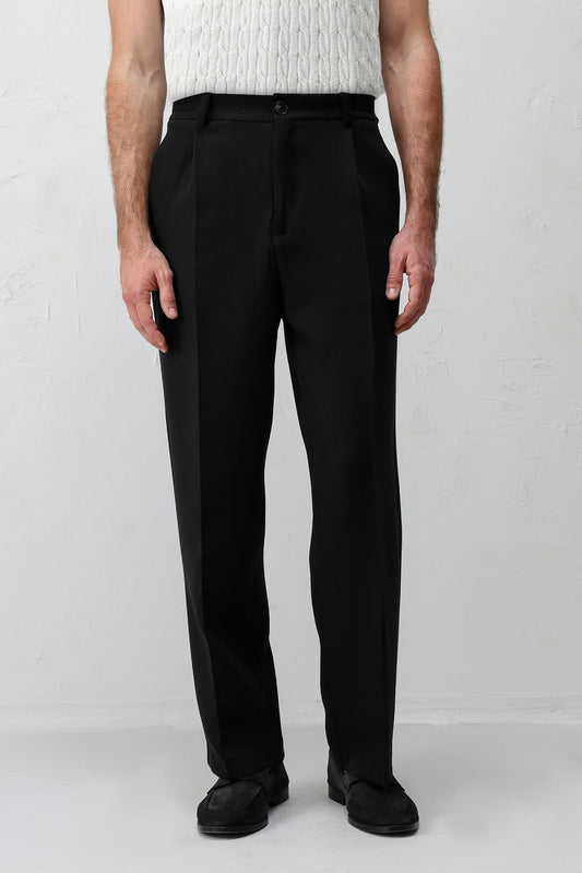 Pileli Relaxed Fit Erkek Pantolon